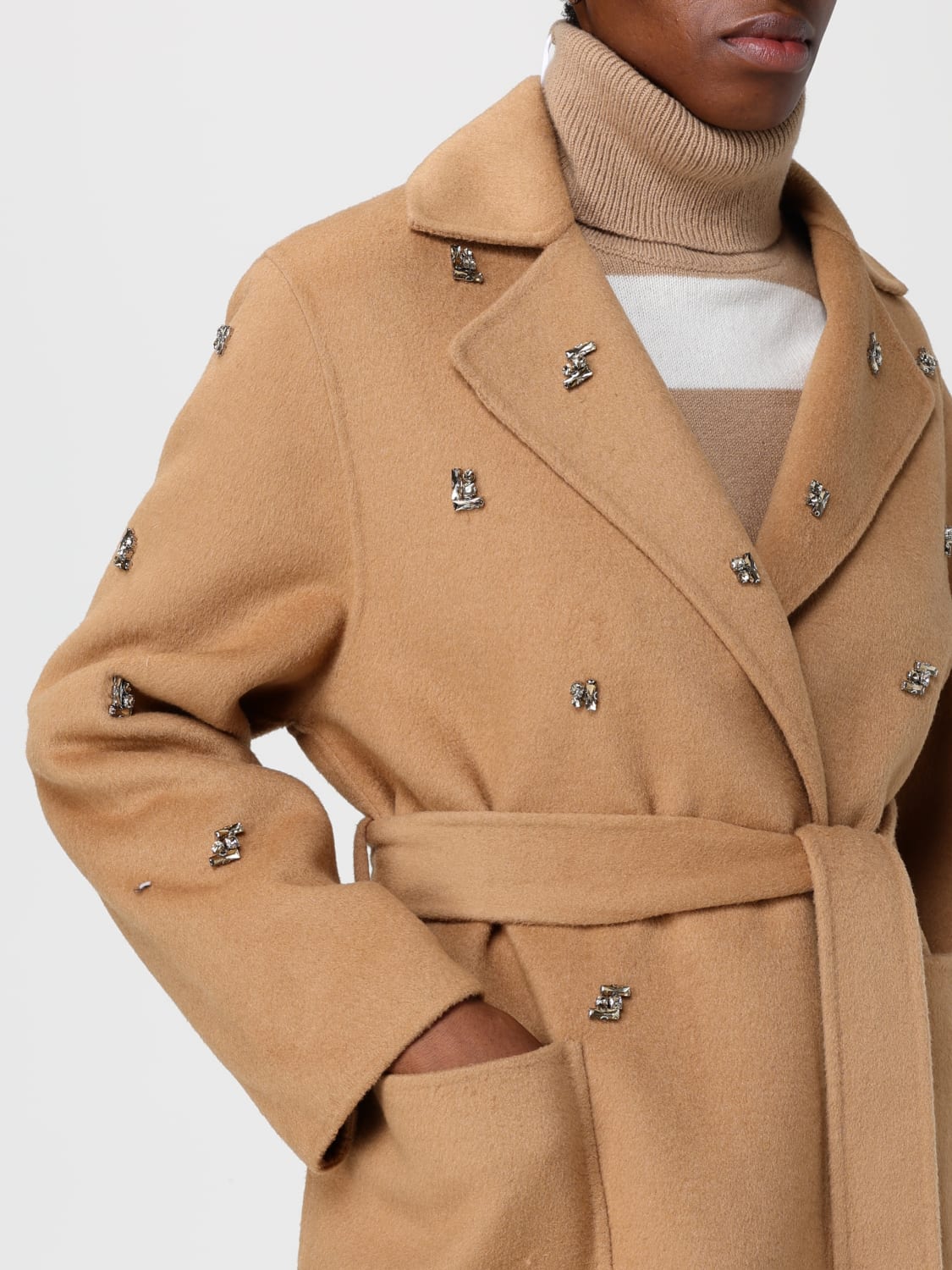 LIU JO COAT: Coat woman Liu Jo, Beige - Img 4