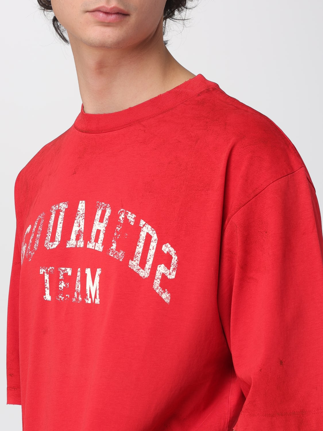 DSQUARED2 T-SHIRT: T-shirt over con logo in cotone Dsquared2, Rosso - Img 3
