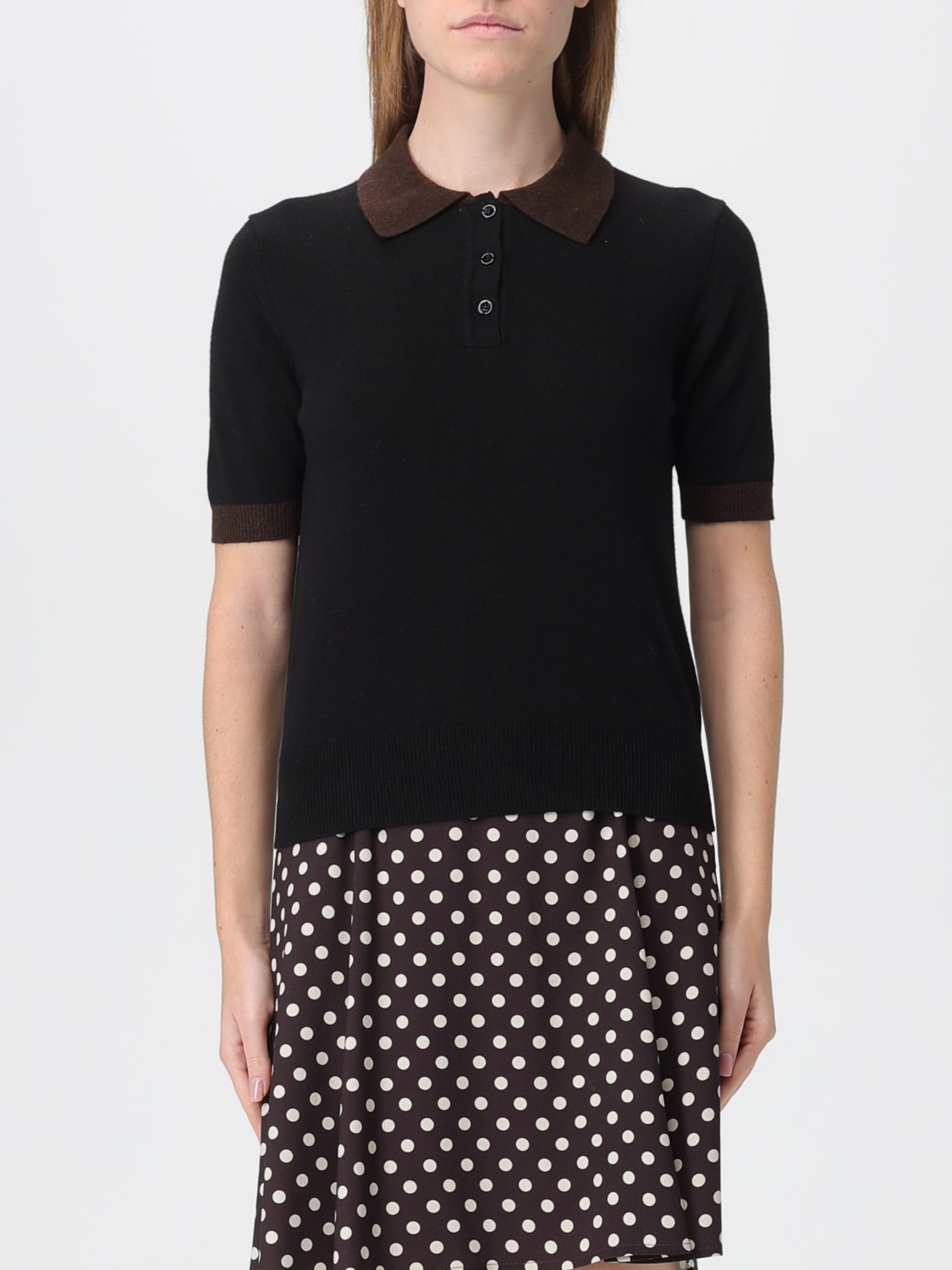 MAR DE MARGARITAS POLO SHIRT: Polo shirt woman Mar De Margaritas, Black - Img 1