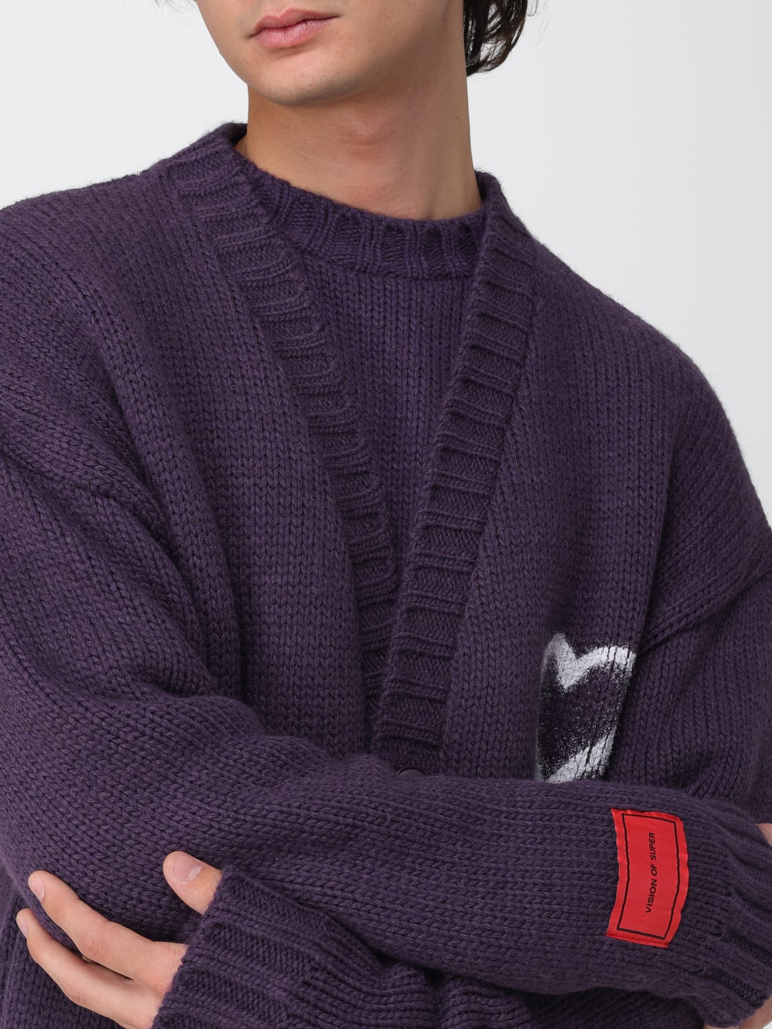 VISION OF SUPER JERSEY: Cárdigan hombre Vision Of Super, Gris - Img 4