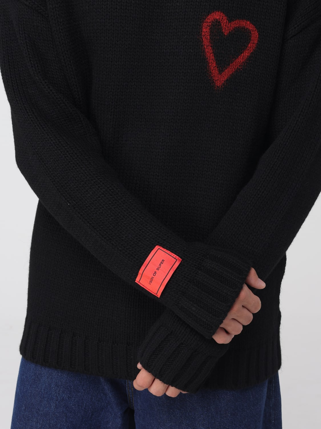 VISION OF SUPER 스웨터: 스웨트셔츠 남성 Vision Of Super, 블랙 - Img 3