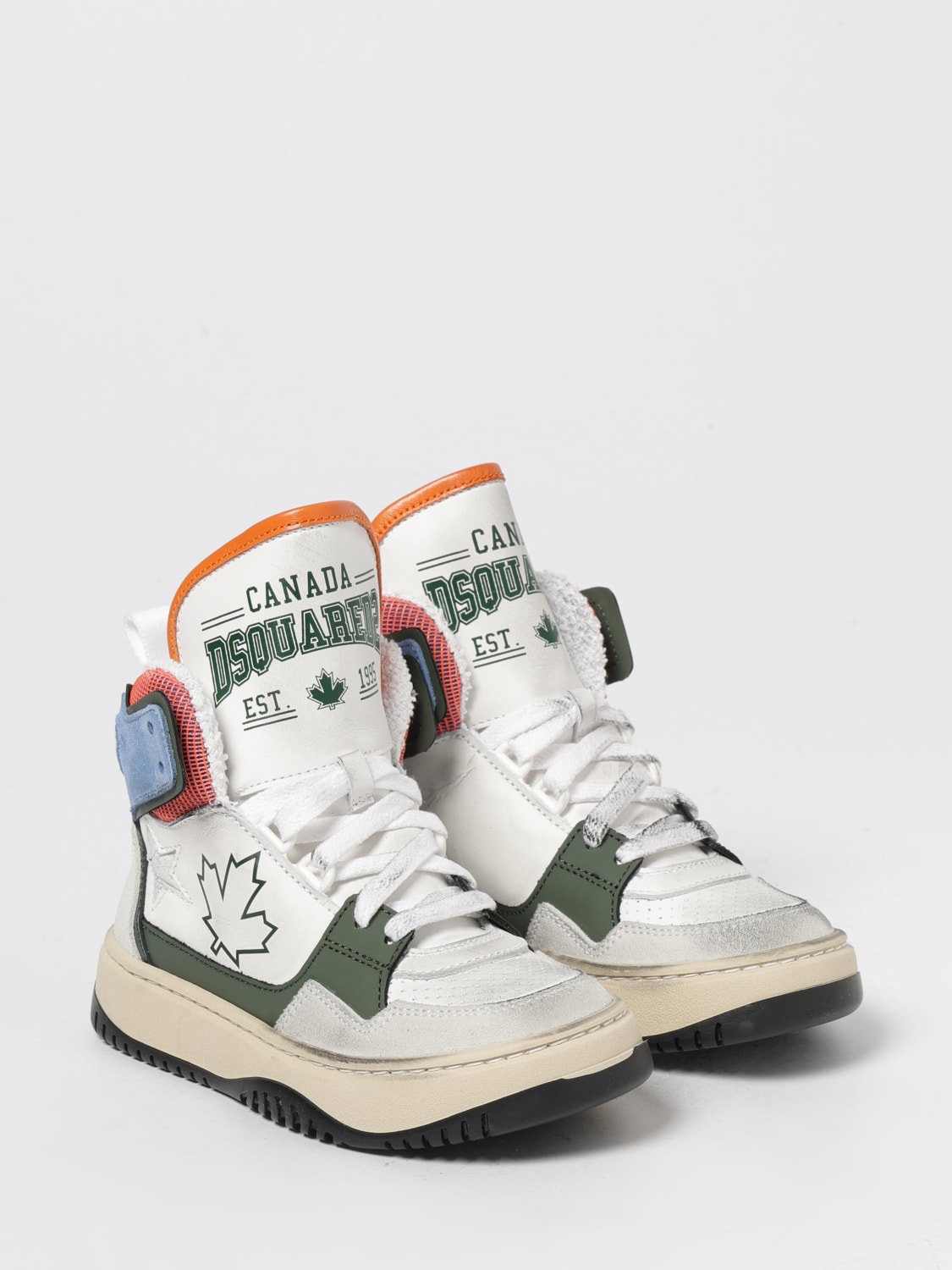 DSQUARED2 SNEAKERS: Sneakers Dsquared2 in pelle effetto used , Fantasia - Img 2