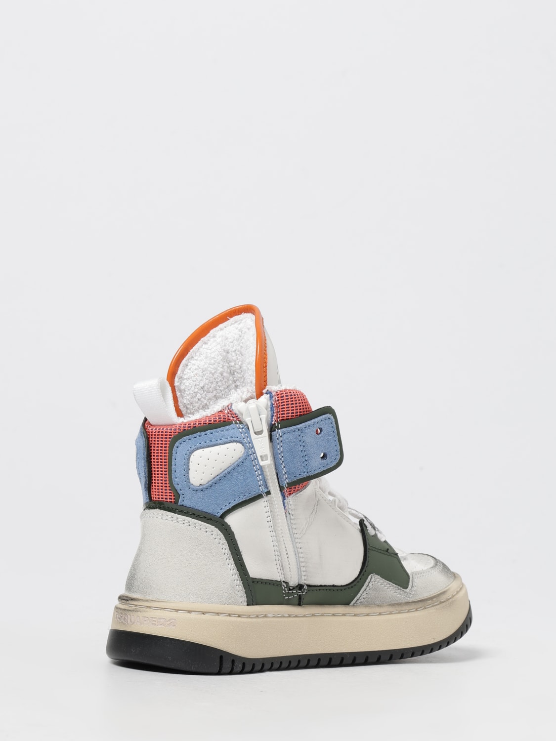 DSQUARED2 SNEAKERS: Sneakers Dsquared2 in pelle effetto used , Fantasia - Img 3