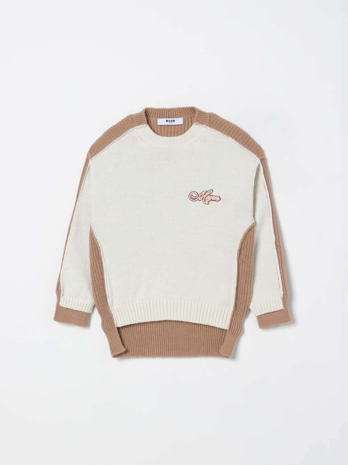MSGM KIDS SWEATER: Sweater kids MSGM Kids, Beige - Img 1