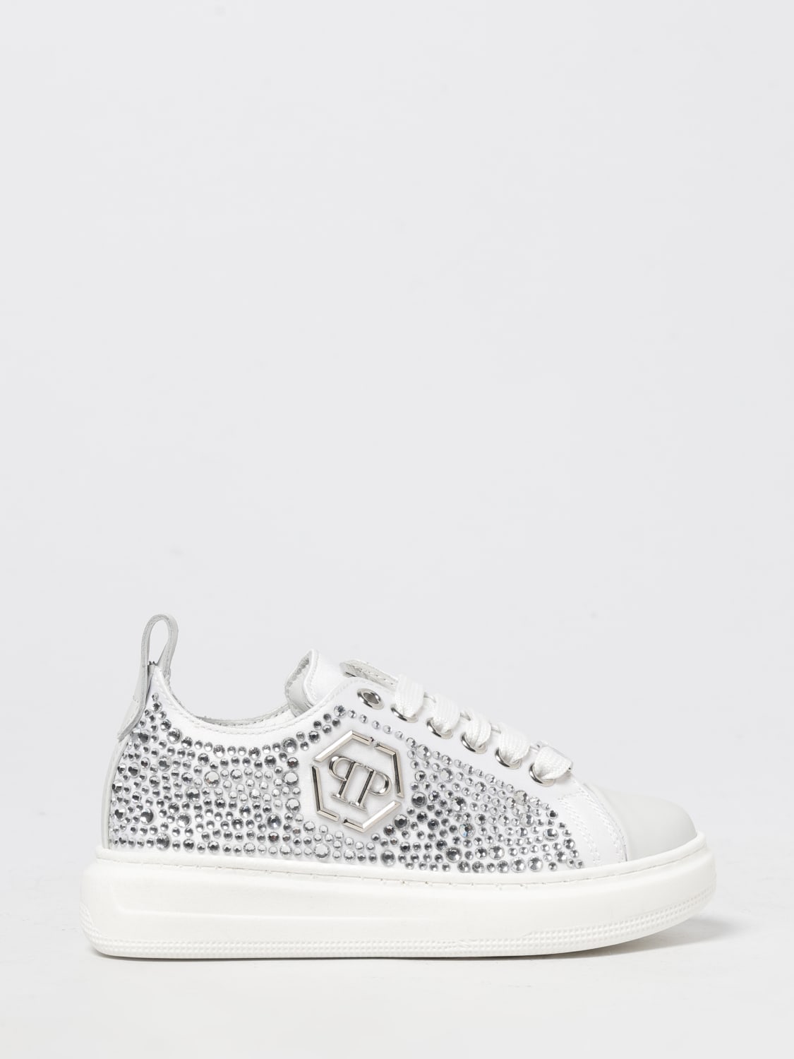 PHILIPP PLEIN ZAPATILLAS: Zapatos niños Philipp Plein, Blanco - Img 1