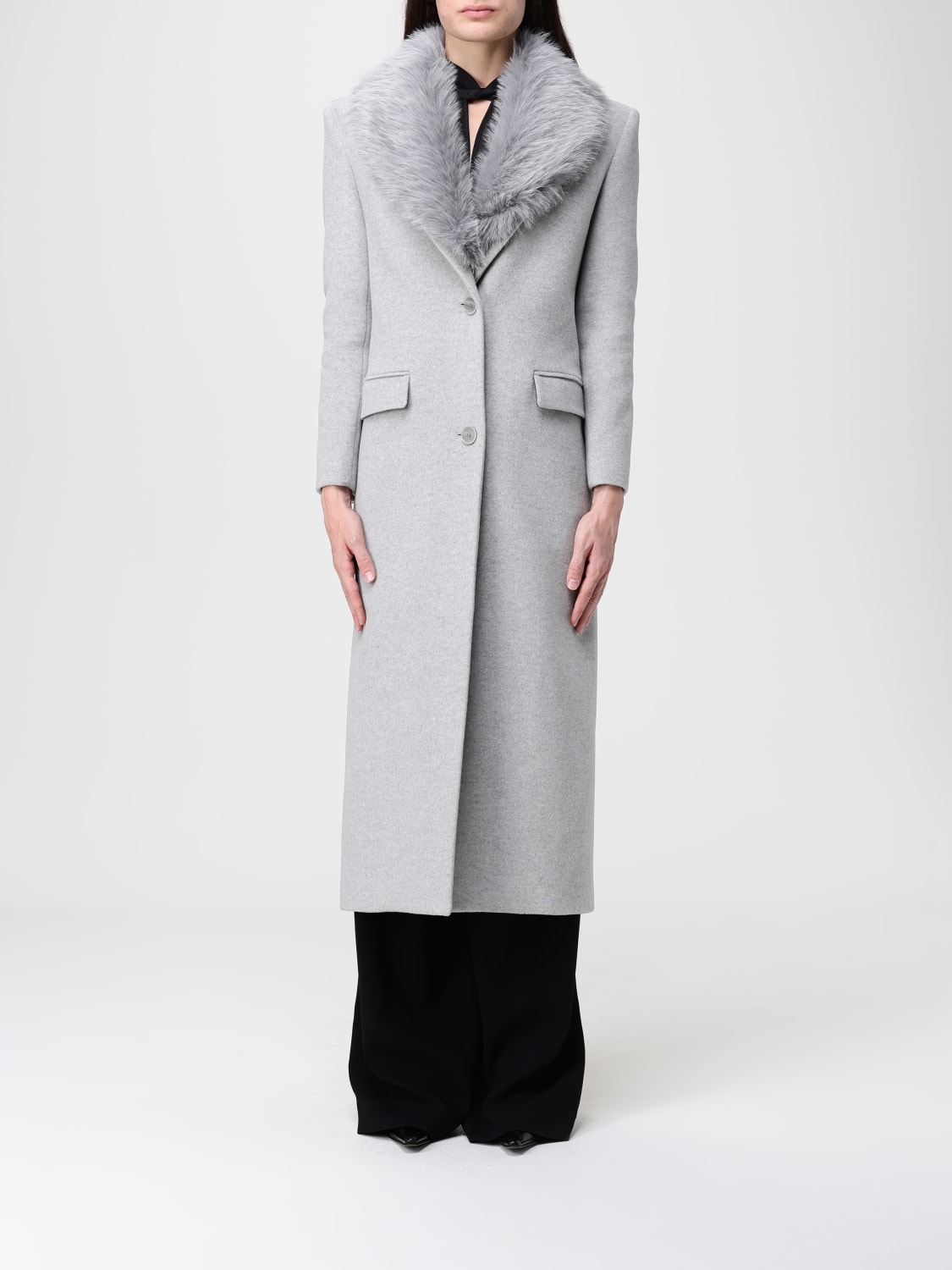 PATRIZIA PEPE COAT: Coat woman Patrizia Pepe, Grey - Img 1
