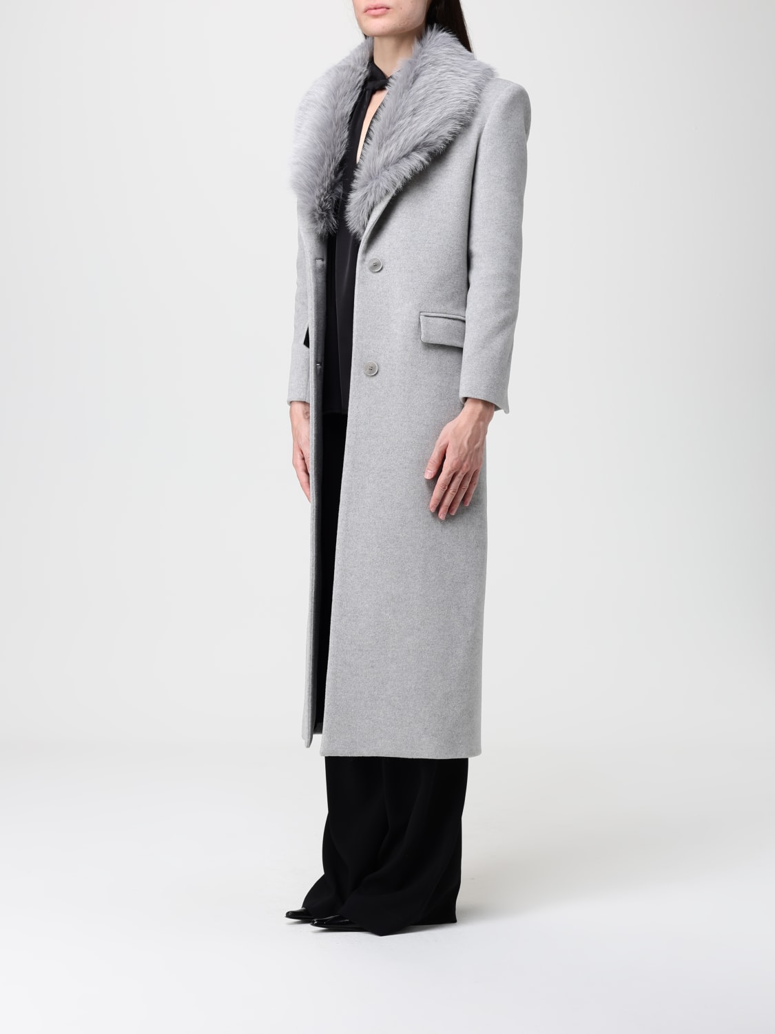 PATRIZIA PEPE COAT: Coat woman Patrizia Pepe, Grey - Img 3