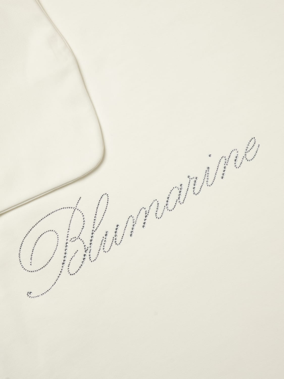 MISS BLUMARINE COPERTINA: Copertina Miss Blumarine in cotone con logo di strass , Panna - Img 3