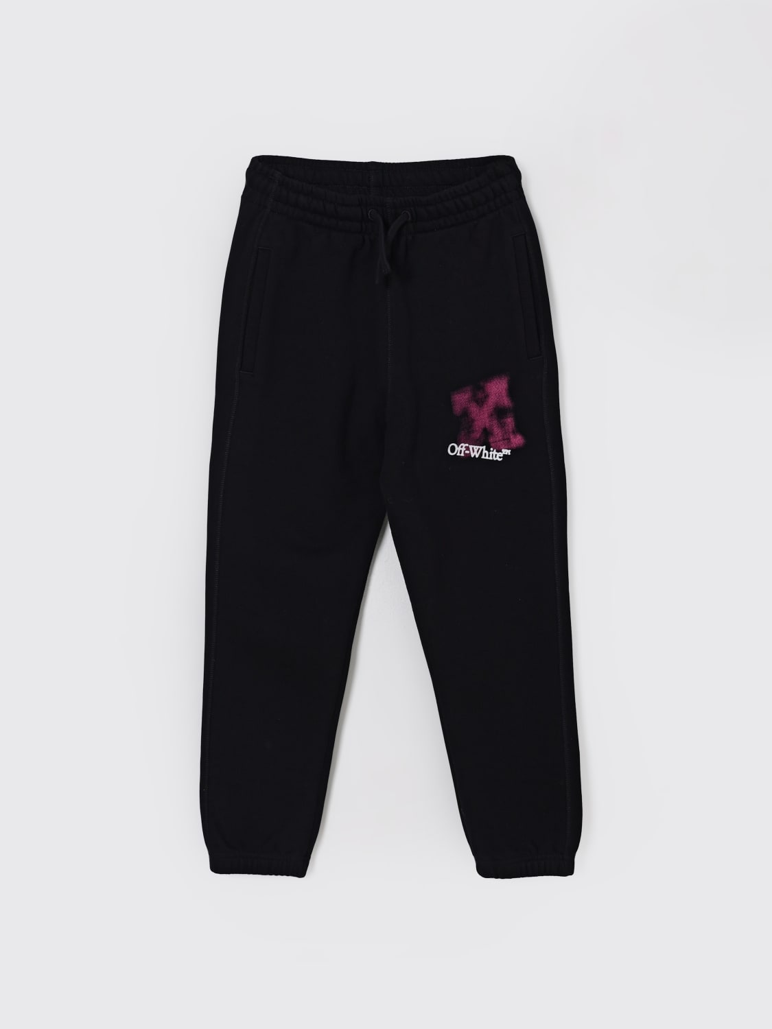 OFF-WHITE KIDS PANTALONI: Pantaloni jogging in cotone Off-white Kids, Fuxia - Img 1