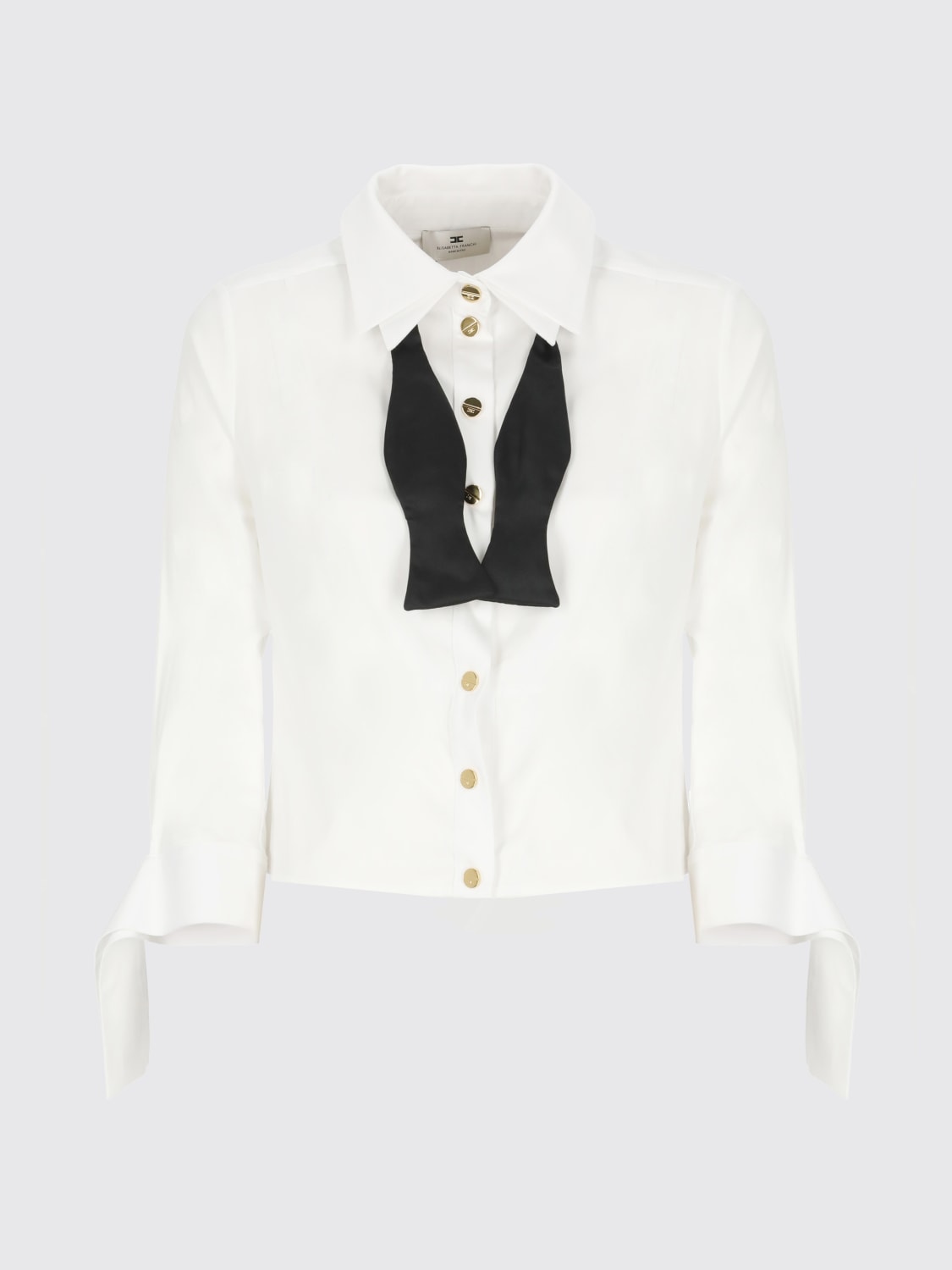 ELISABETTA FRANCHI CAMICIA: Camicia Elisabetta Franchi in cotone stretch , Bianco - Img 2