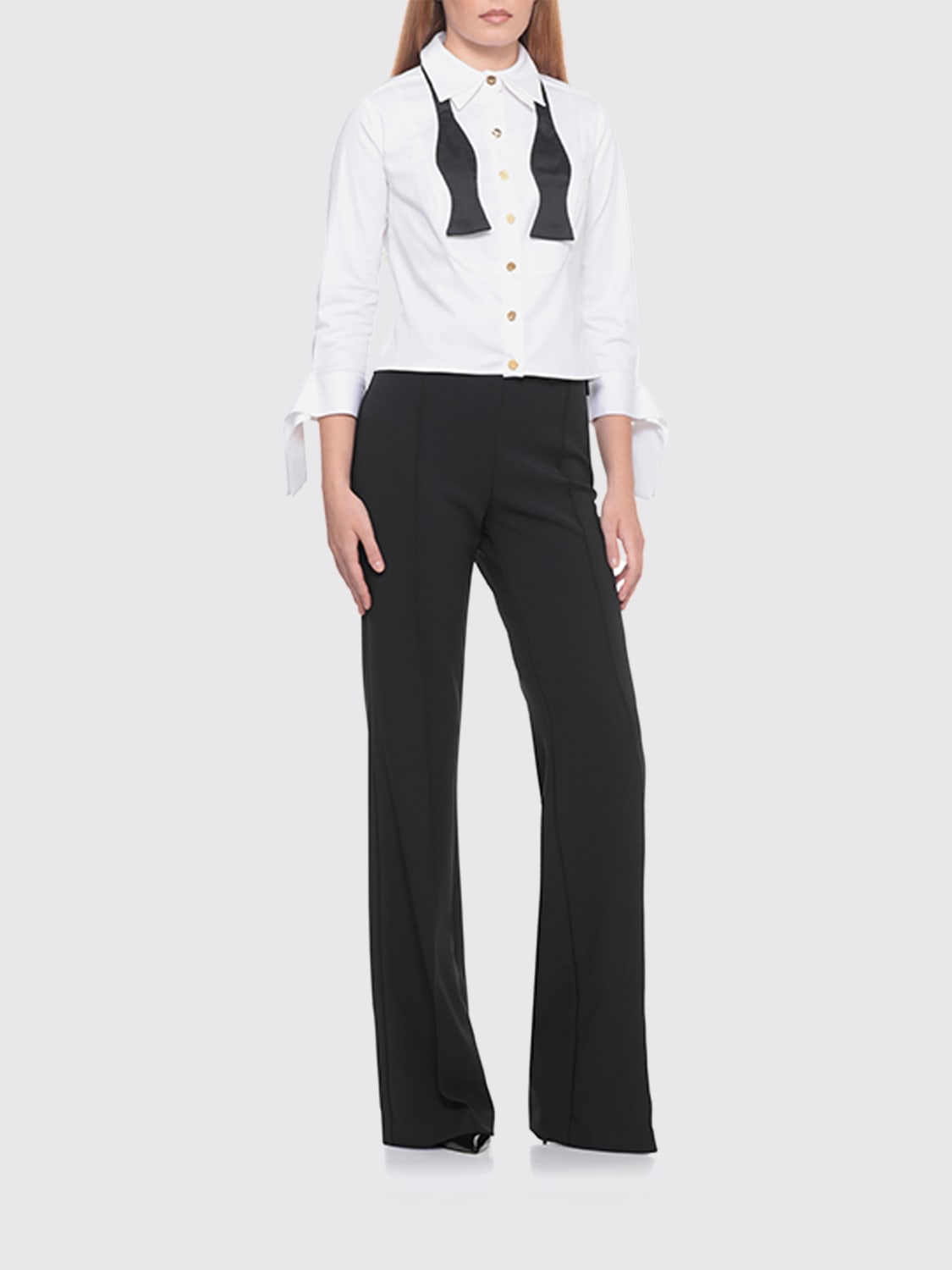 ELISABETTA FRANCHI CAMICIA: Camicia Elisabetta Franchi in cotone stretch , Bianco - Img 4