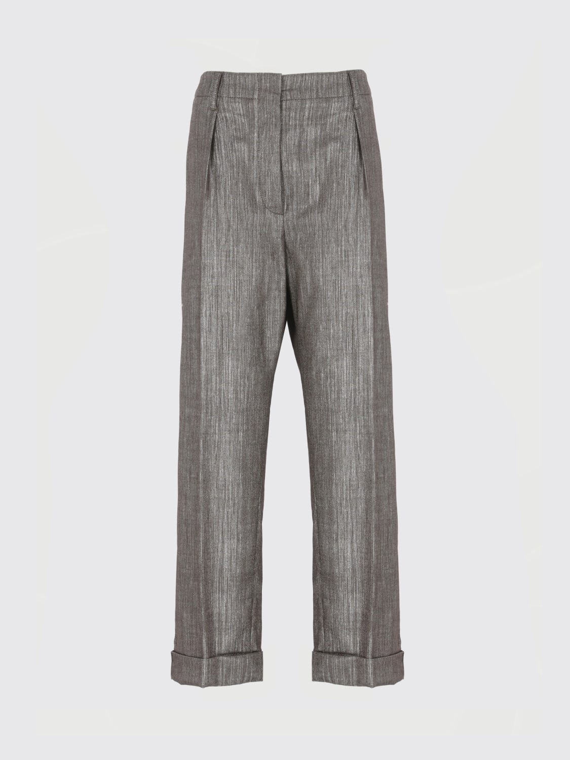 BRUNELLO CUCINELLI PANTALON: Pantalon femme Brunello Cucinelli, Argent - Img 2