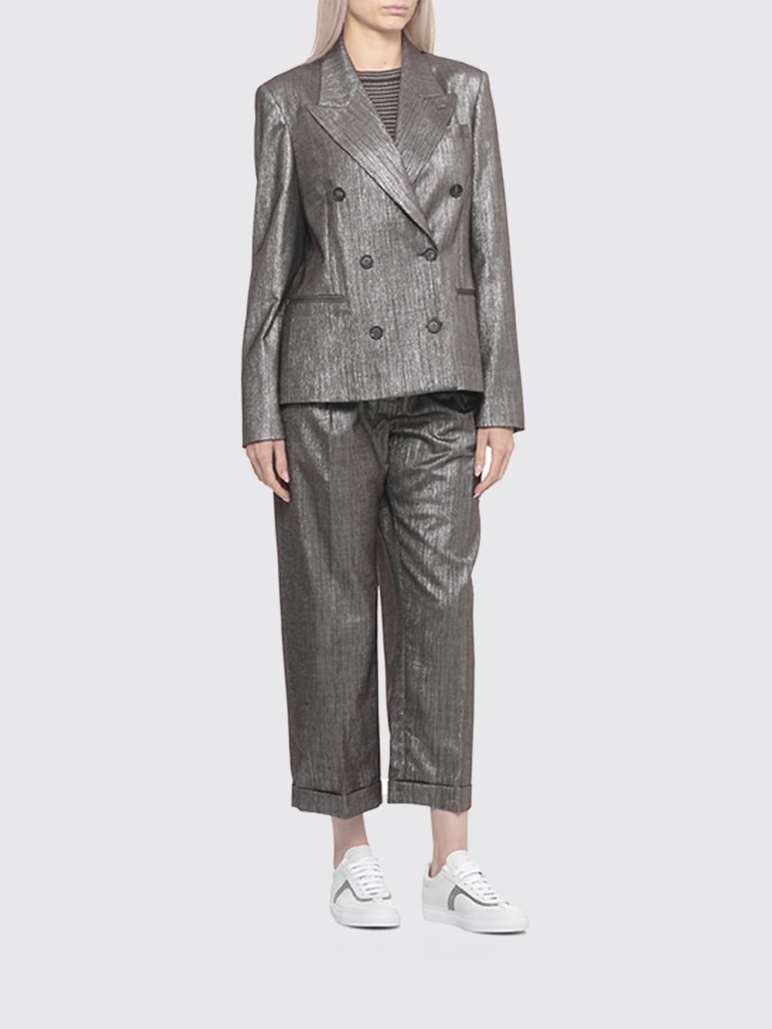 BRUNELLO CUCINELLI PANTALON: Pantalon femme Brunello Cucinelli, Argent - Img 4