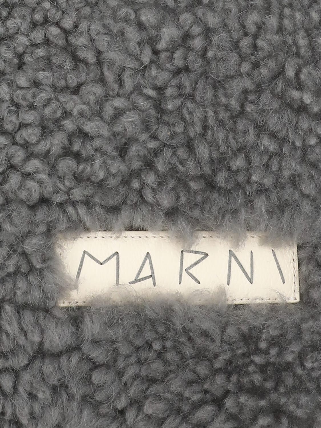 MARNI BORSA MINI: Borsa Museo Furry Mini Marni in shearling , Grigio - Img 4