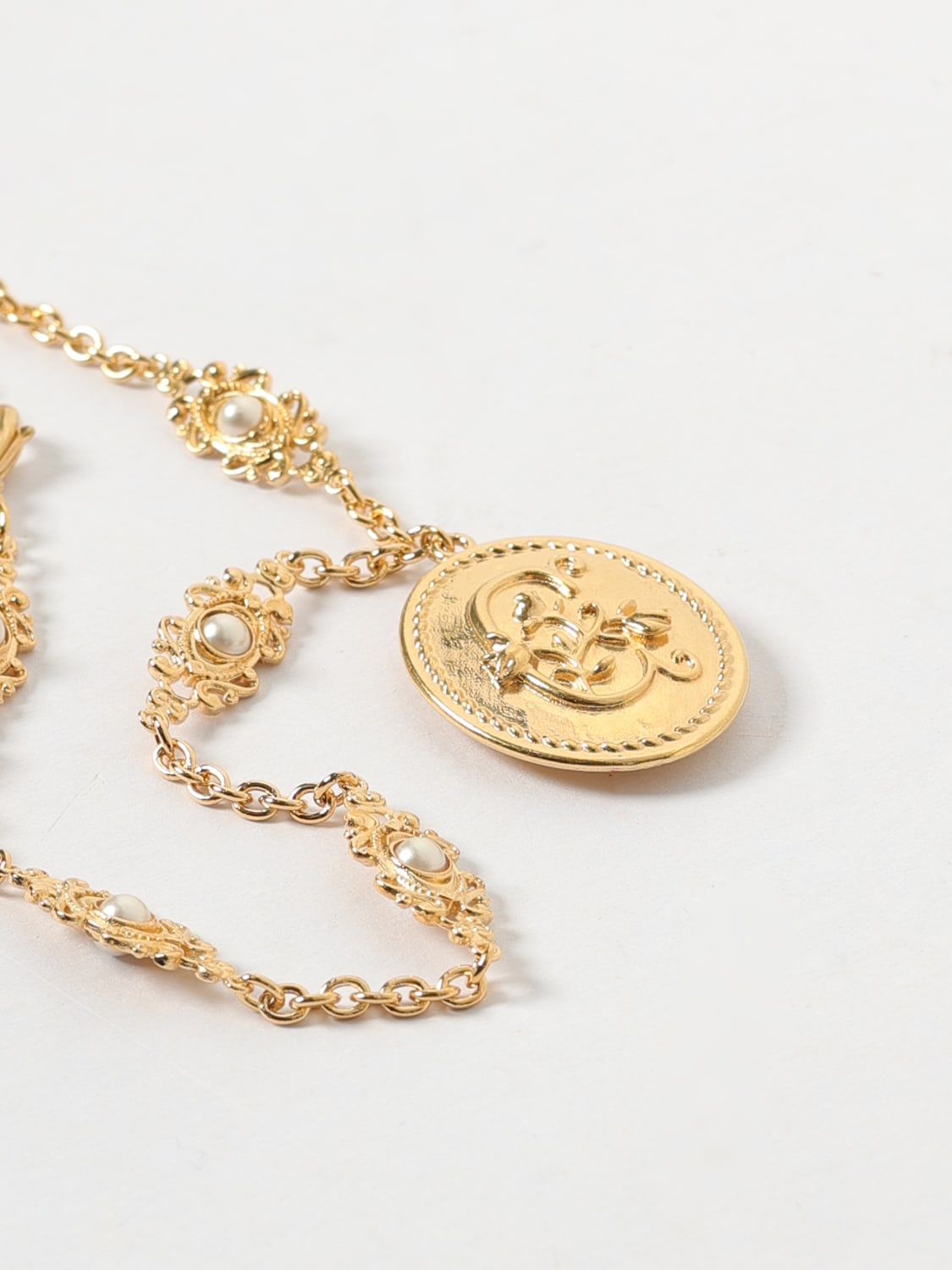 CHLOÉ GIOIELLO: Collana Chloé in ottone con perle sintetiche cabochon , Oro - Img 2