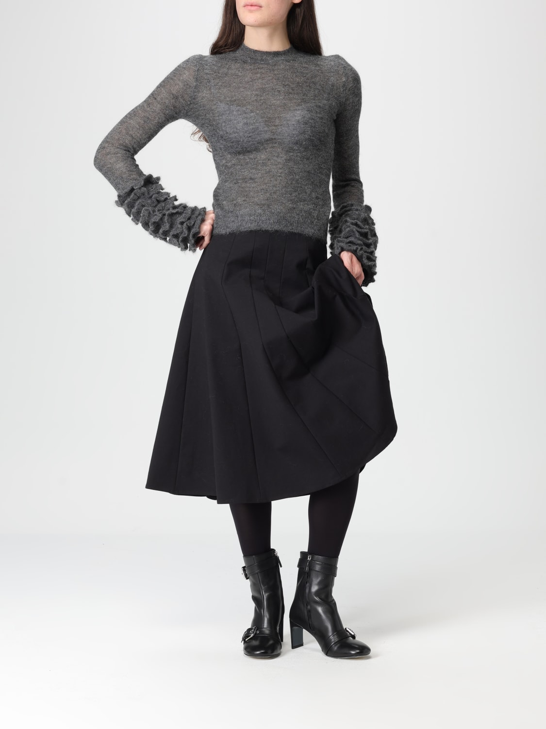 ALAÏA SWEATER: Sweatshirt woman AlaÏa, Grey - Img 2