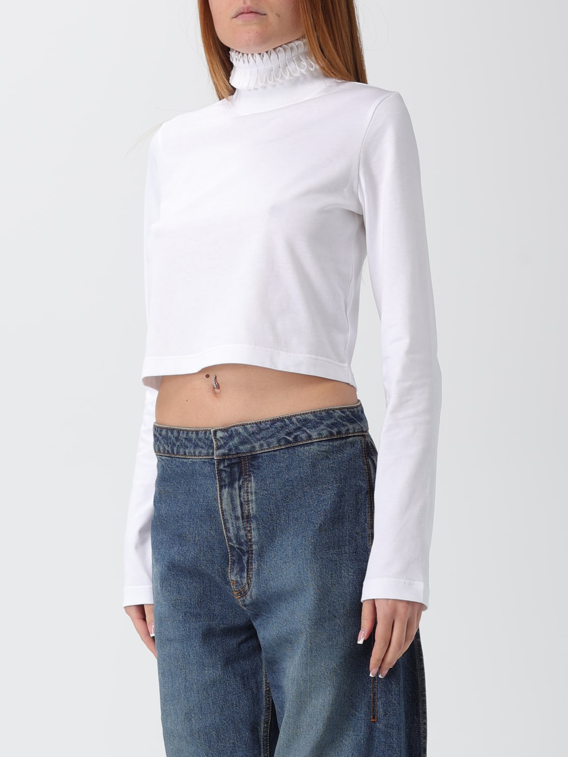 ALAÏA T-SHIRT: Sweater woman AlaÏa, White - Img 4