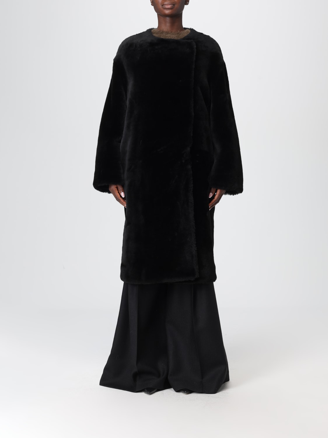 TOTEME PELZMANTEL: Mantel damen Toteme, Schwarz - Img 1