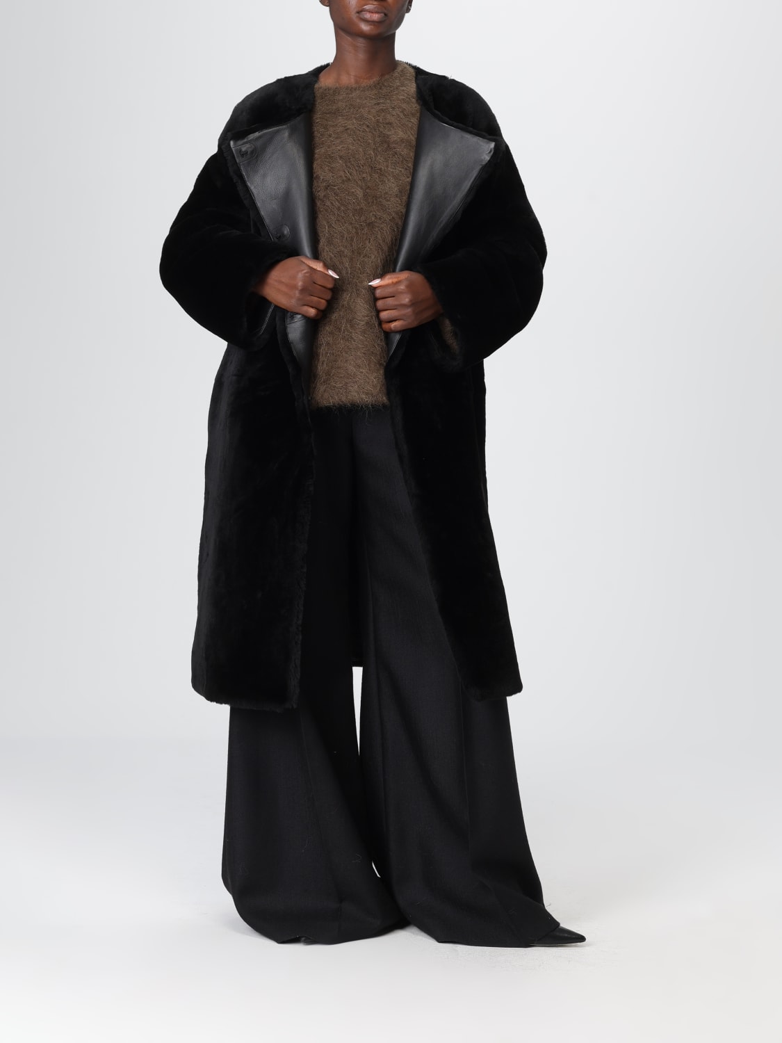 TOTEME PELZMANTEL: Mantel damen Toteme, Schwarz - Img 2