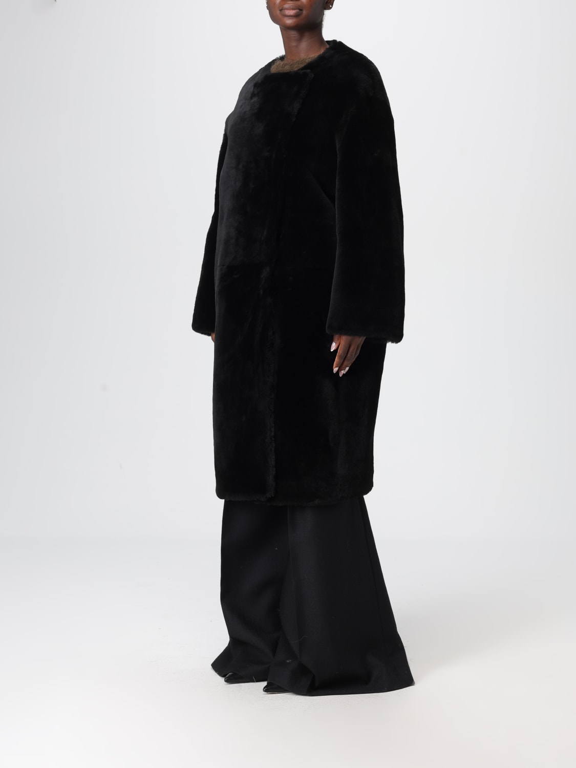 TOTEME PELZMANTEL: Mantel damen Toteme, Schwarz - Img 4