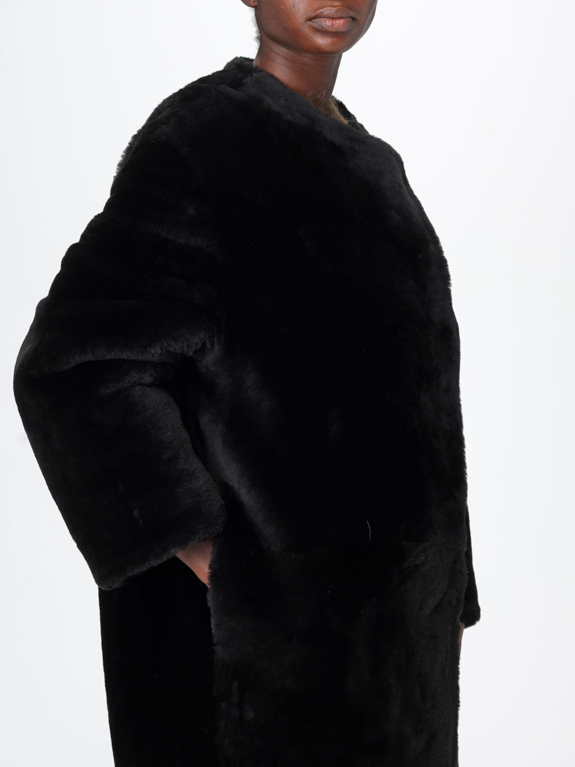TOTEME PELZMANTEL: Mantel damen Toteme, Schwarz - Img 5