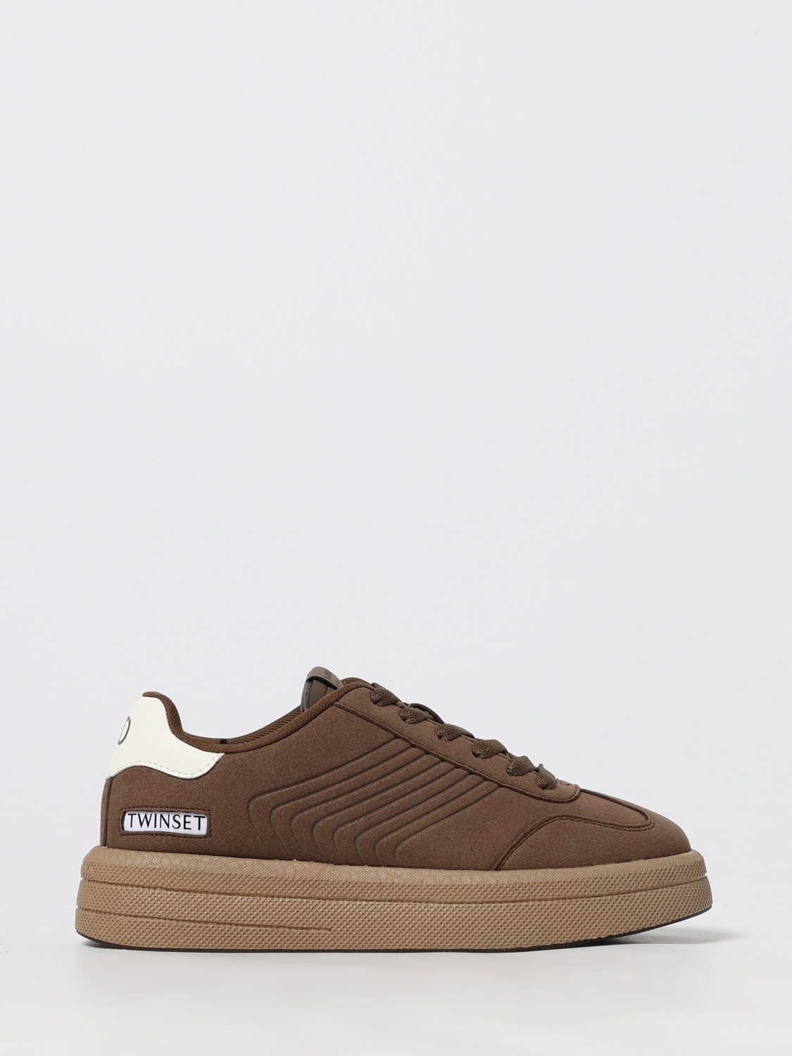 TWINSET SNEAKERS: Sneakers Twinset in pelle sintetica , Marrone - Img 1