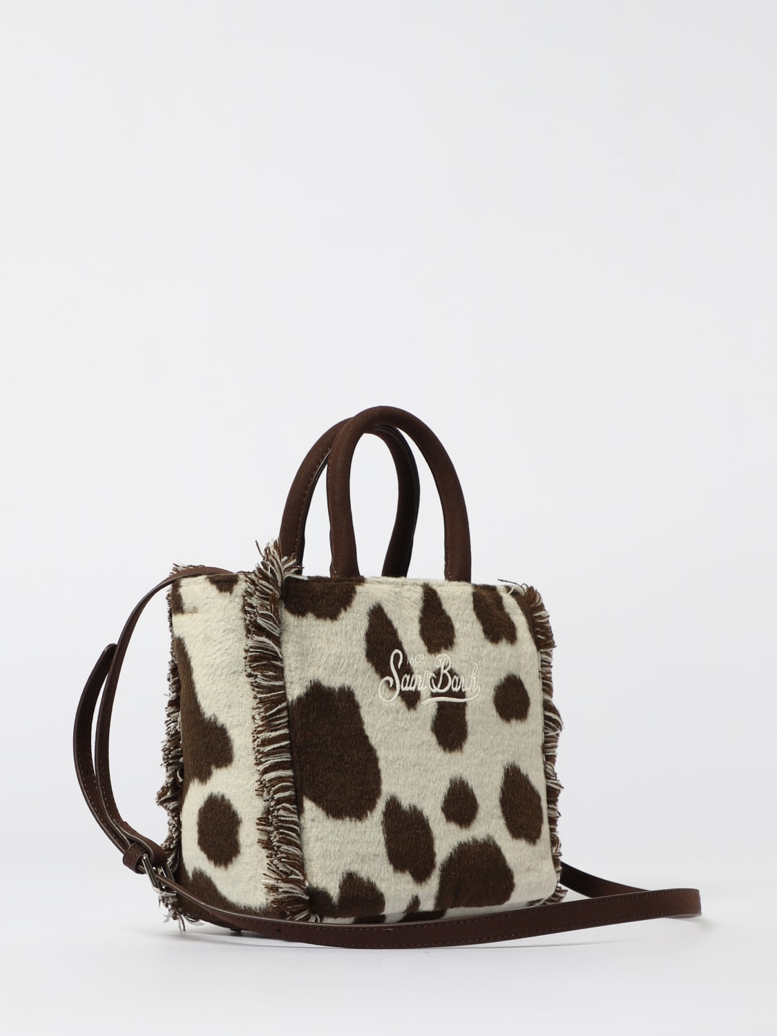 MC2 SAINT BARTH BORSA MINI: Borsa Vanity Mini Mc2 Saint Barth in feltro stampa muccata, Bianco - Img 2