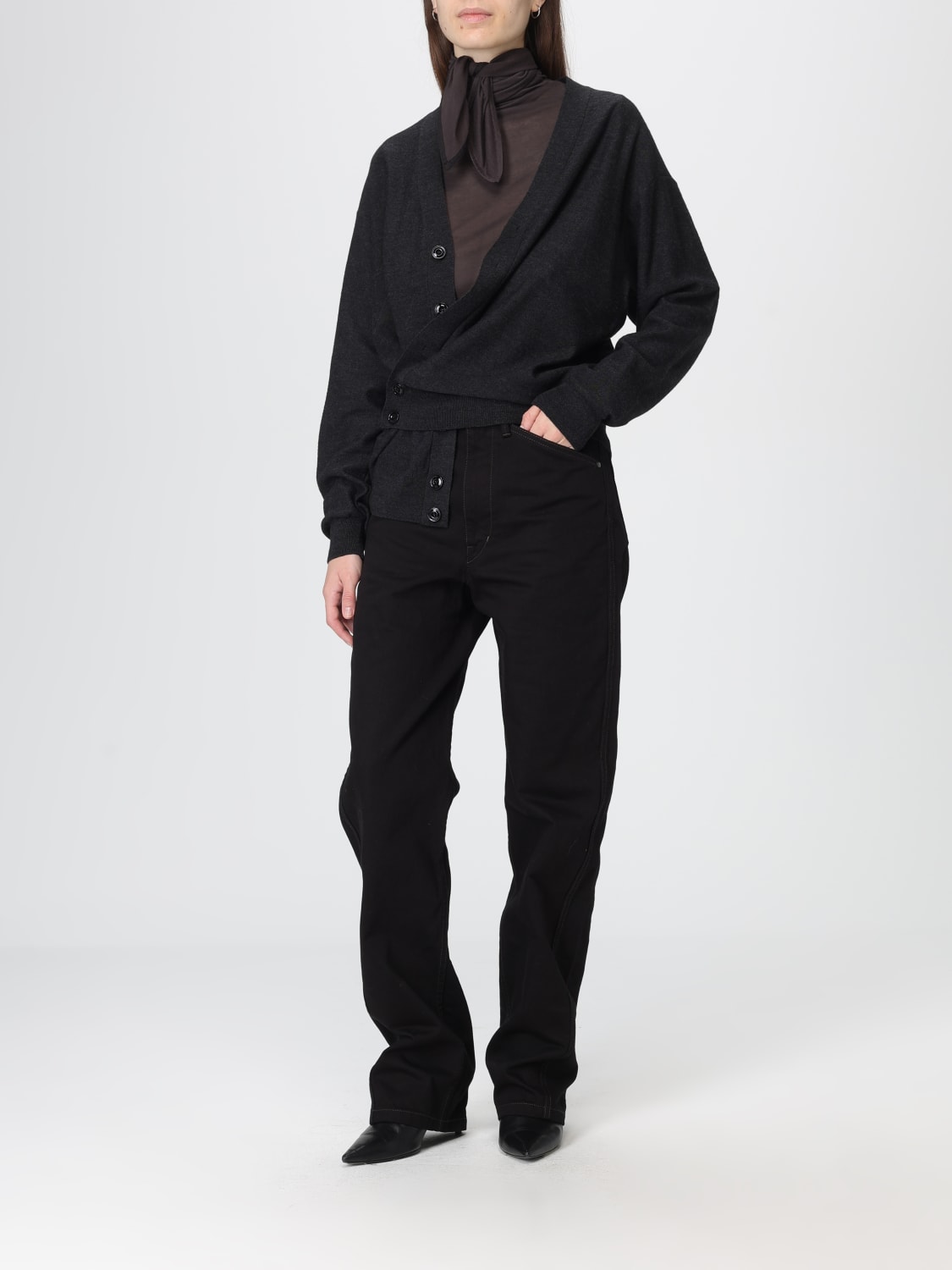 LEMAIRE JERSEY: Cárdigan mujer Lemaire, Gris - Img 2