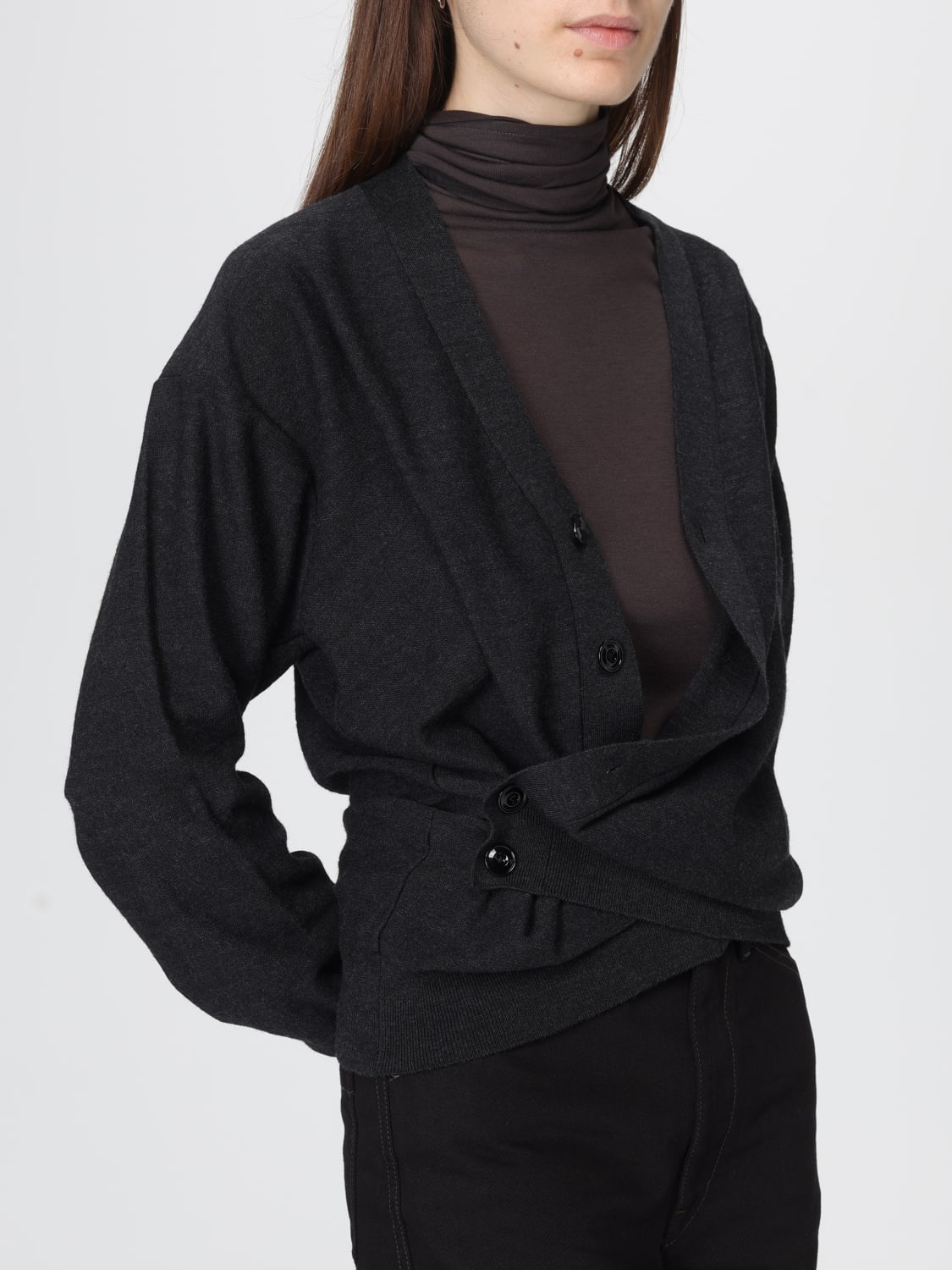 LEMAIRE JERSEY: Cárdigan mujer Lemaire, Gris - Img 5