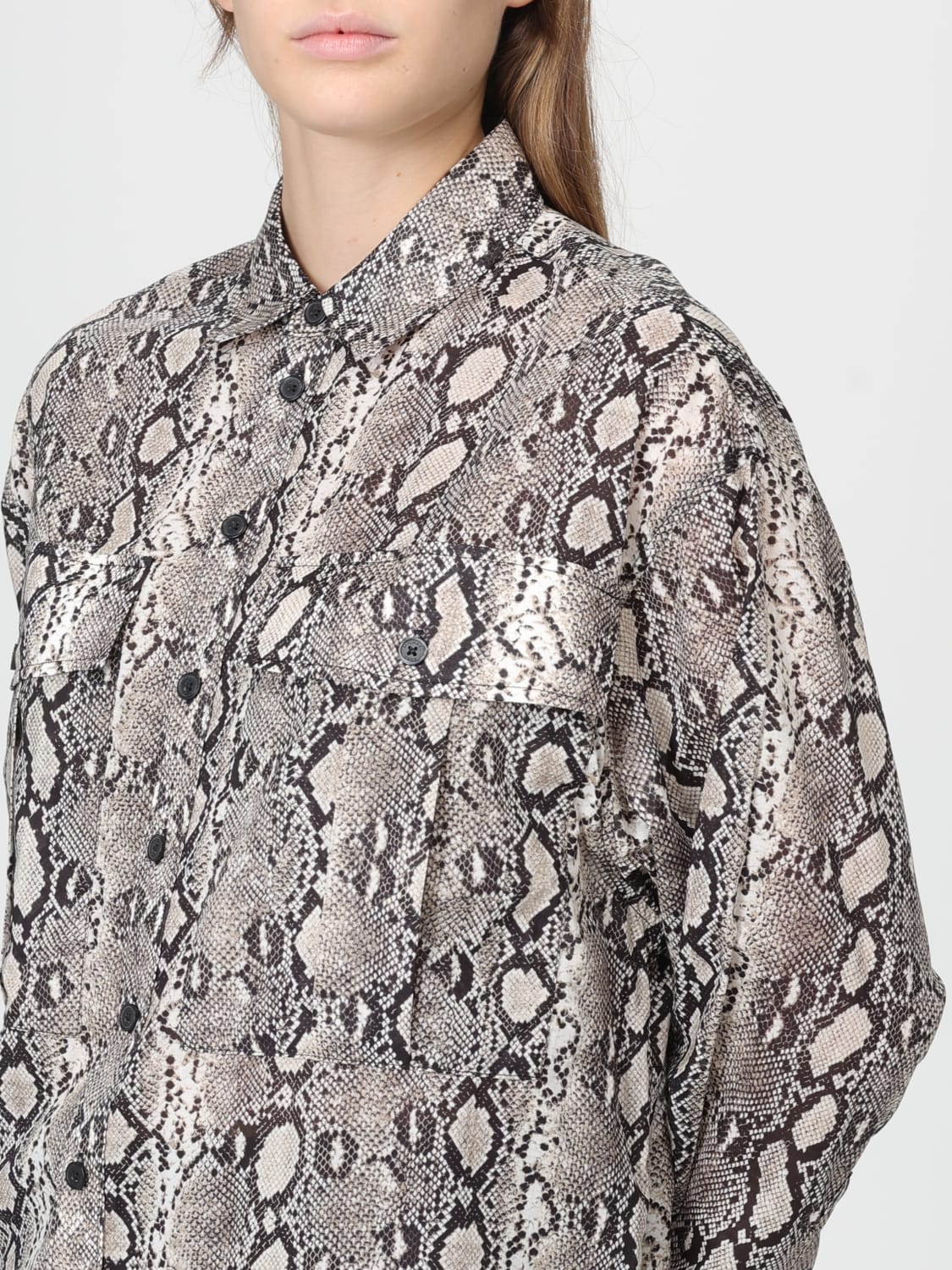 MICHAEL KORS CAMICIA: Camicia Michael Kors con stampa effetto pelle di serpente , Ecru - Img 3