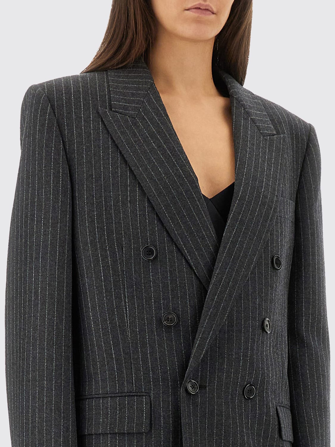 SAINT LAURENT JACKET: Blazer woman Saint Laurent, Grey - Img 4