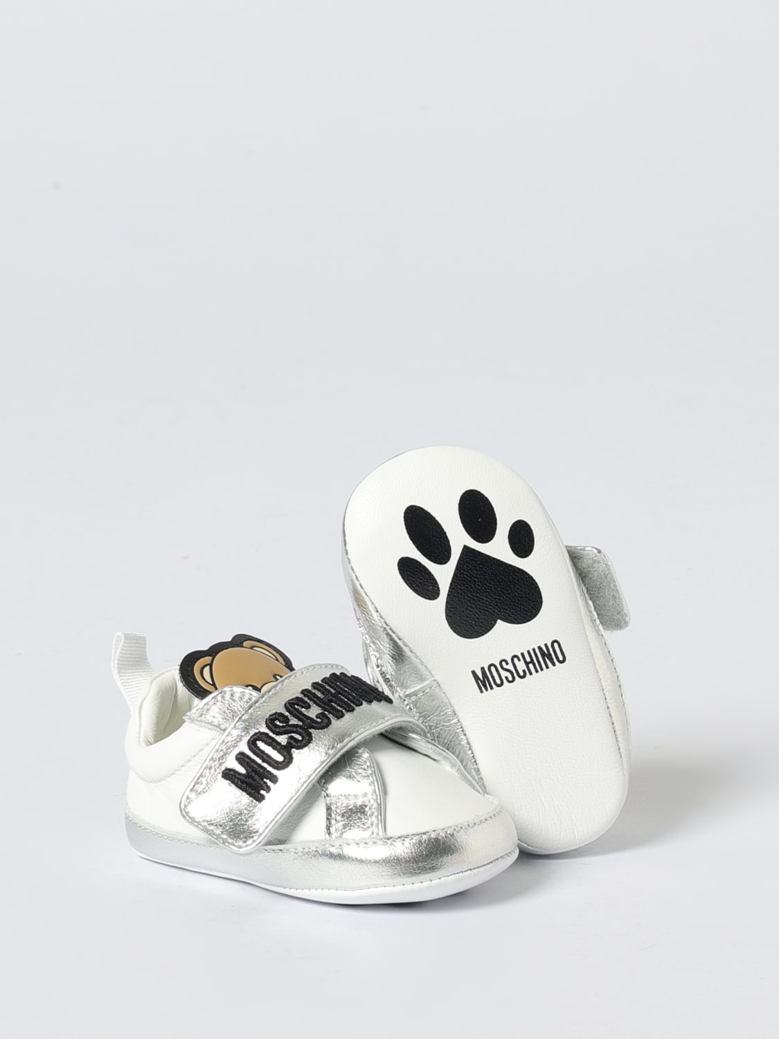 MOSCHINO BASKETS: Chaussures enfant Moschino, Argent - Img 2
