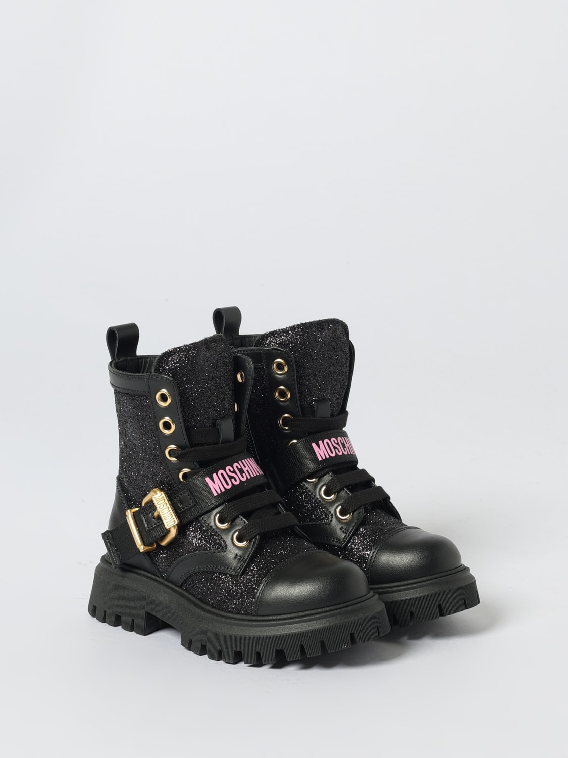 MOSCHINO SHOES: Shoes kids Moschino, Black - Img 2