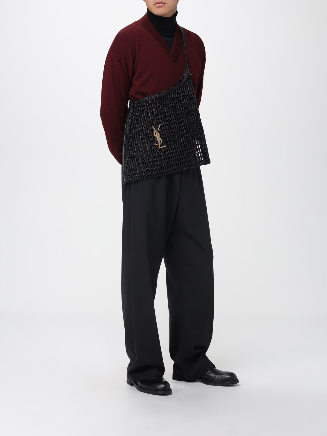 SAINT LAURENT SWEATER: Sweater men Saint Laurent, Burgundy - Img 2