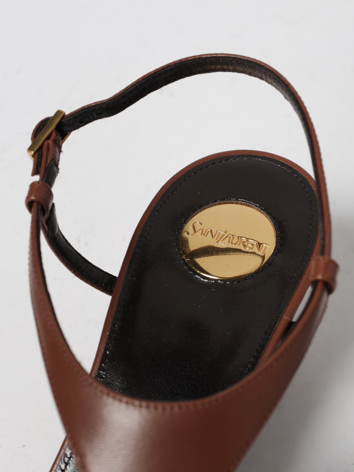 SAINT LAURENT SANDALEN MIT ABSATZ: Sandalen mit absatz damen Saint Laurent, Braun - Img 4