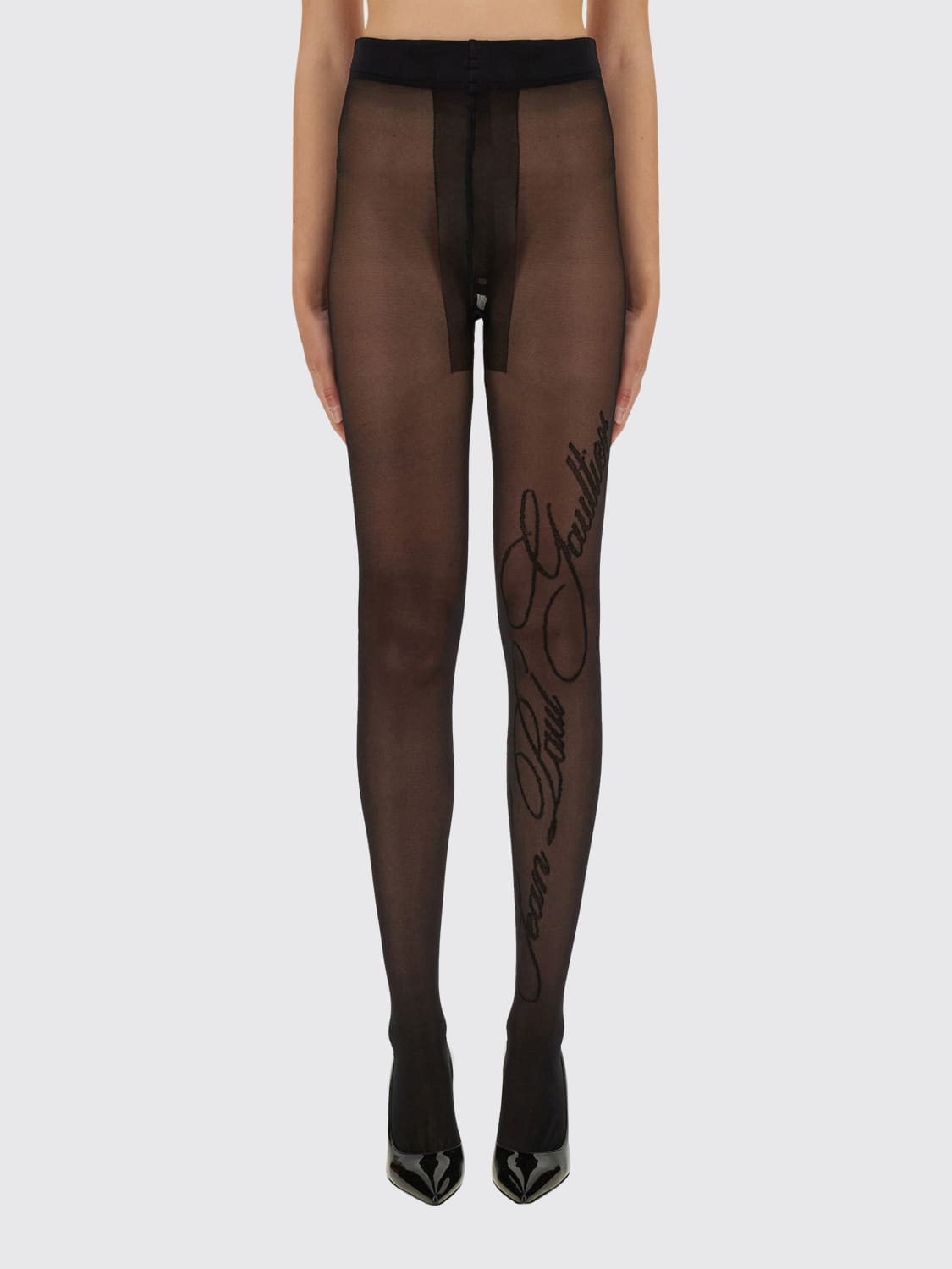 JEAN PAUL GAULTIER CHAUSSETTES: Lingerie femme Jean Paul Gaultier, Noir - Img 1