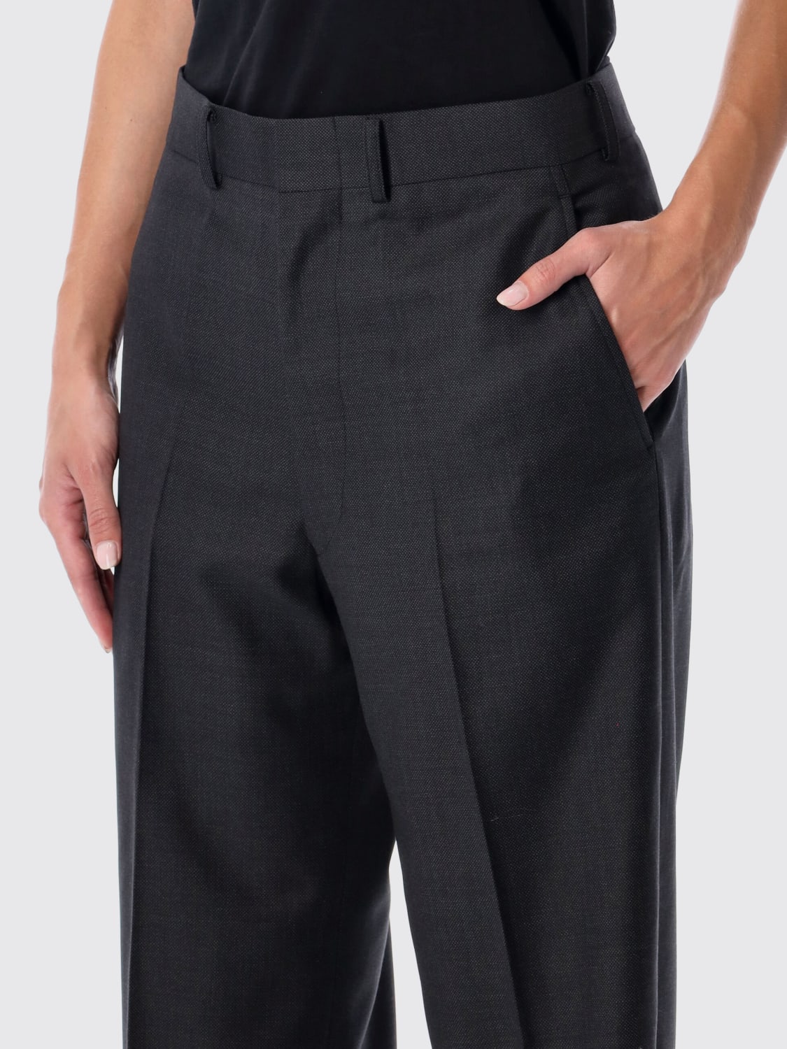 JUNYA WATANABE PANTS: Pants woman Junya Watanabe, Charcoal - Img 3