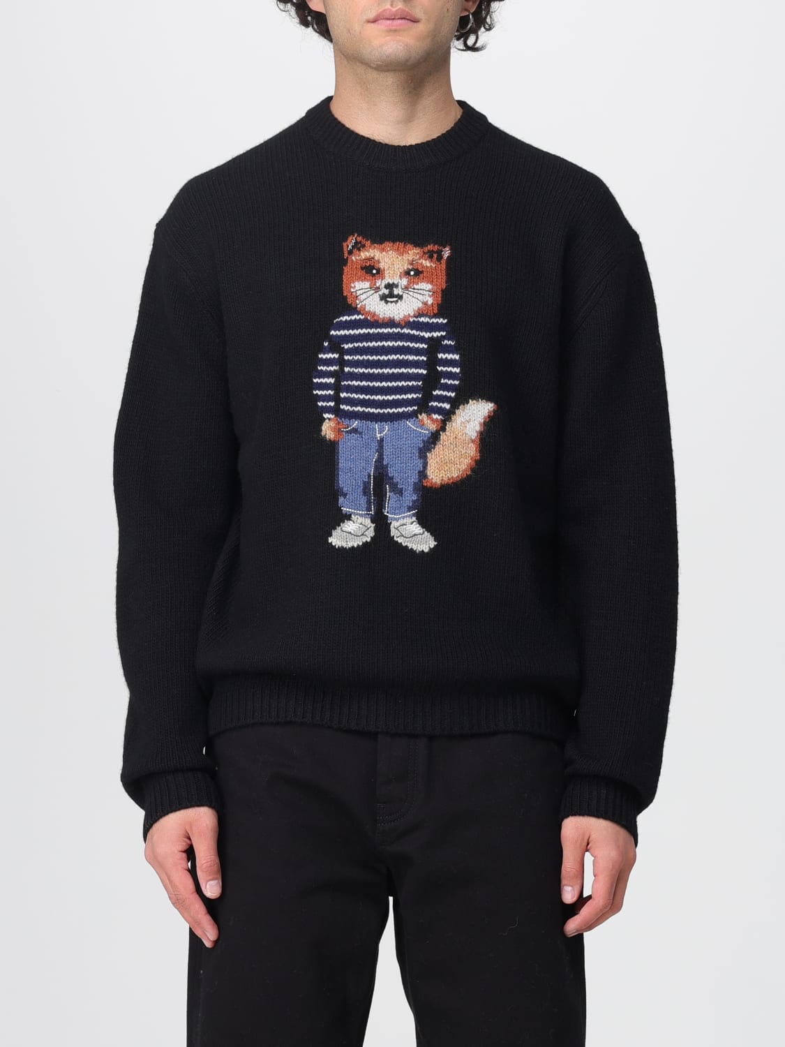 MAISON KITSUNÉ JERSEY: Sudadera hombre Maison KitsunÉ, Negro - Img 1