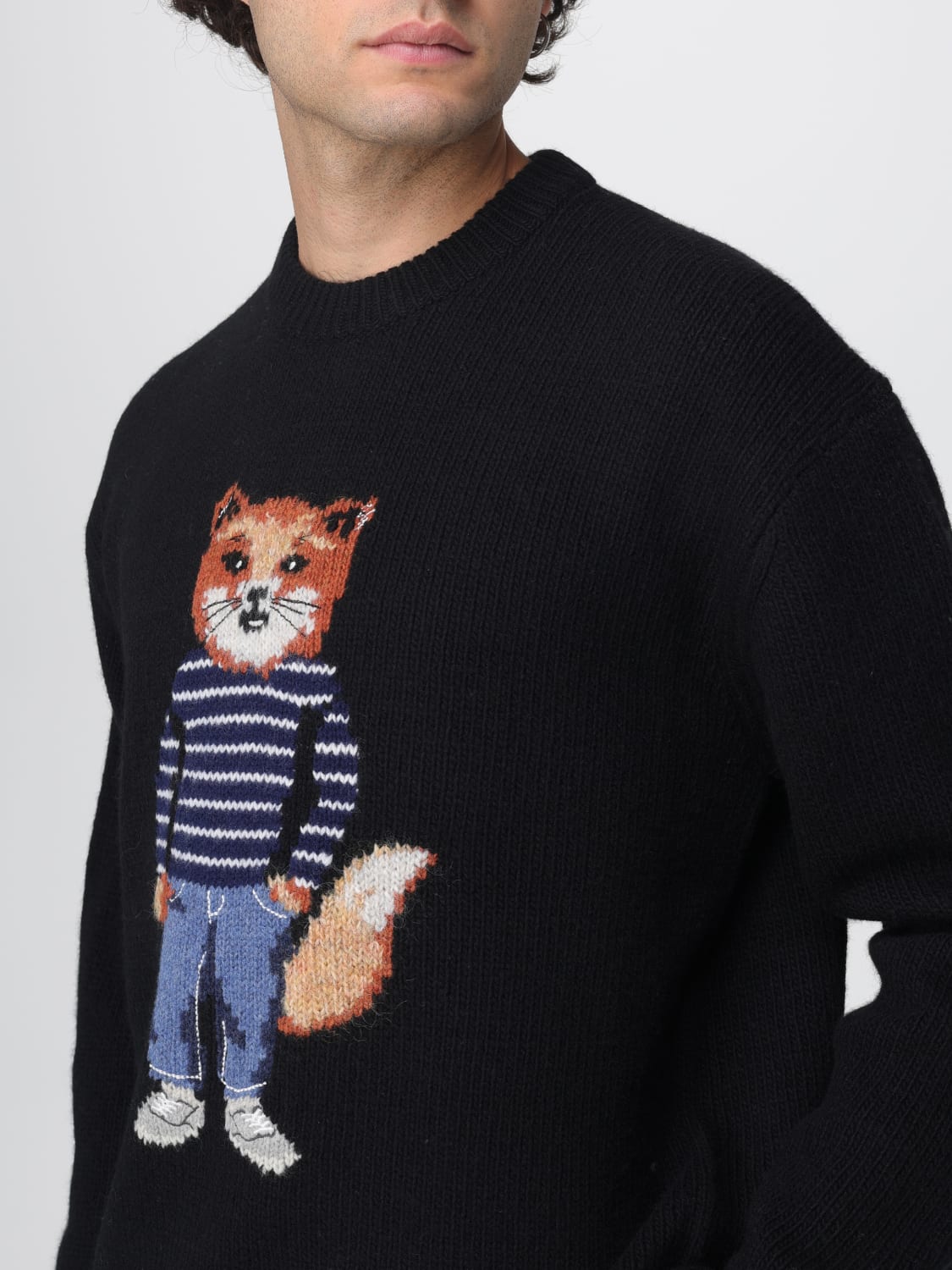 MAISON KITSUNÉ JERSEY: Sudadera hombre Maison KitsunÉ, Negro - Img 3