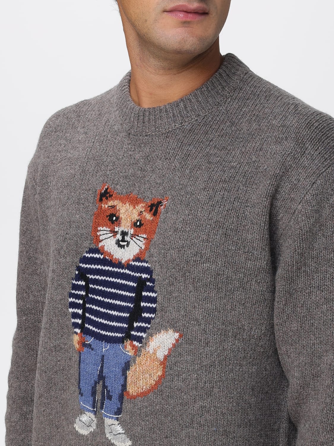 MAISON KITSUNÉ SWEATER: Sweatshirt men Maison KitsunÉ, Grey - Img 3