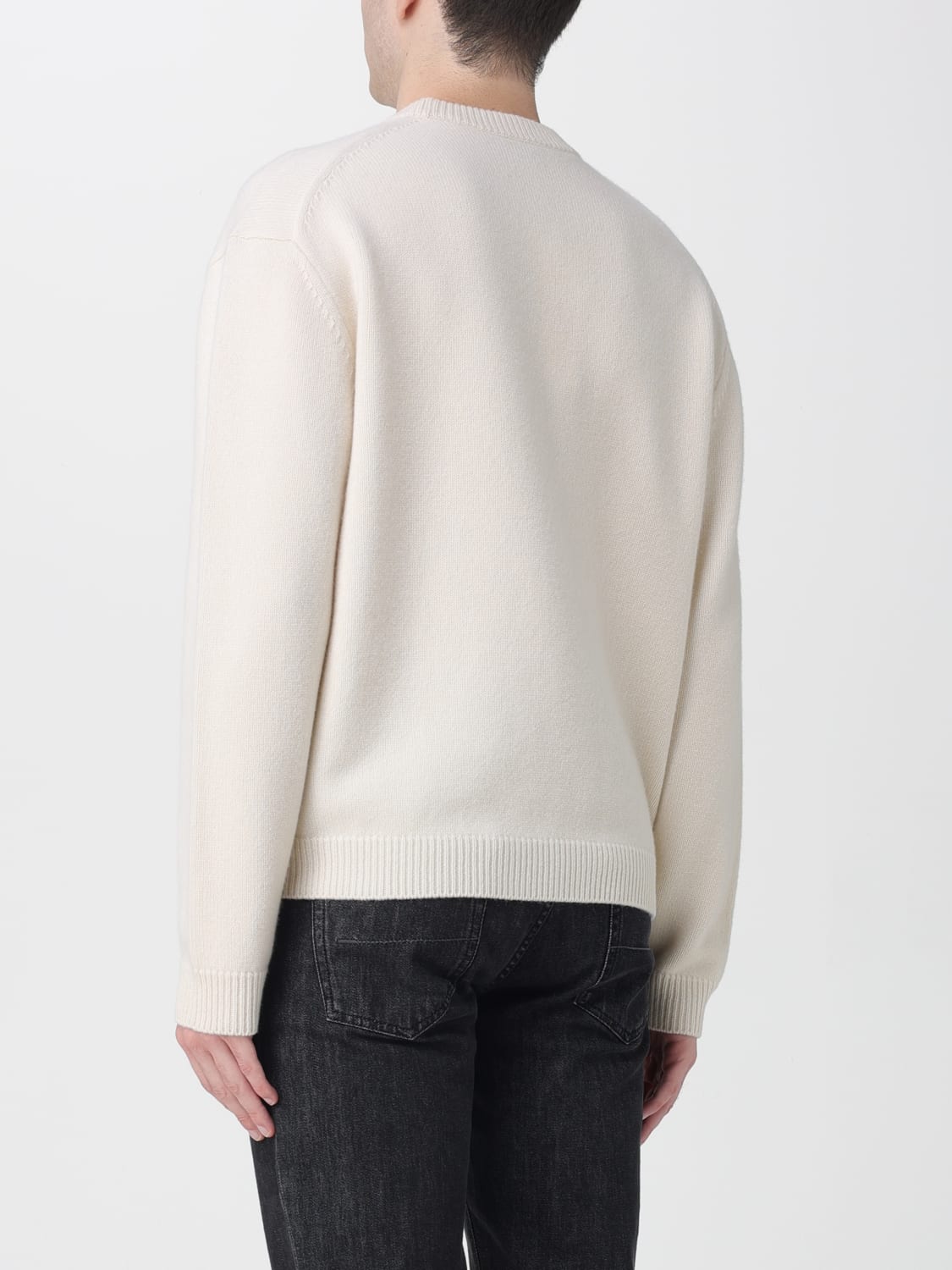 MAISON KITSUNÉ MAGLIA: Maglia a girocollo in cotone con logo Maison Kitsuné, Beige - Img 2