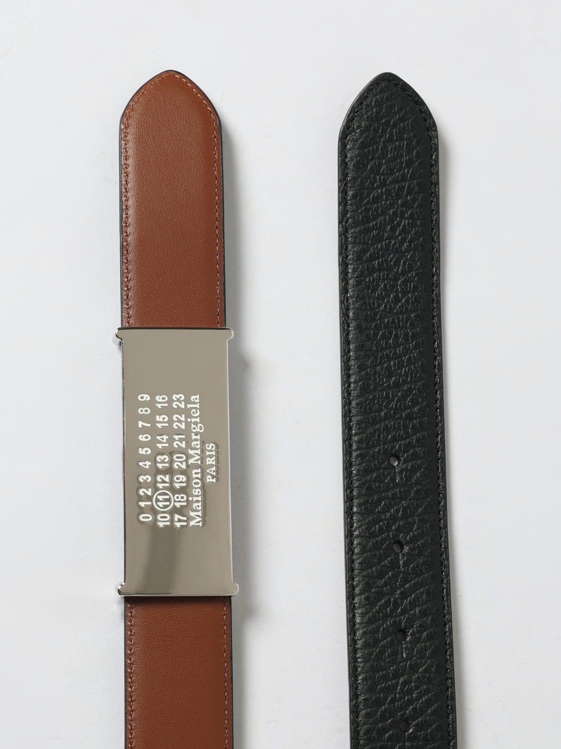 MAISON MARGIELA CINTURA: Cintura Numeric Maison Margiela in pelle a grana , Nero - Img 4