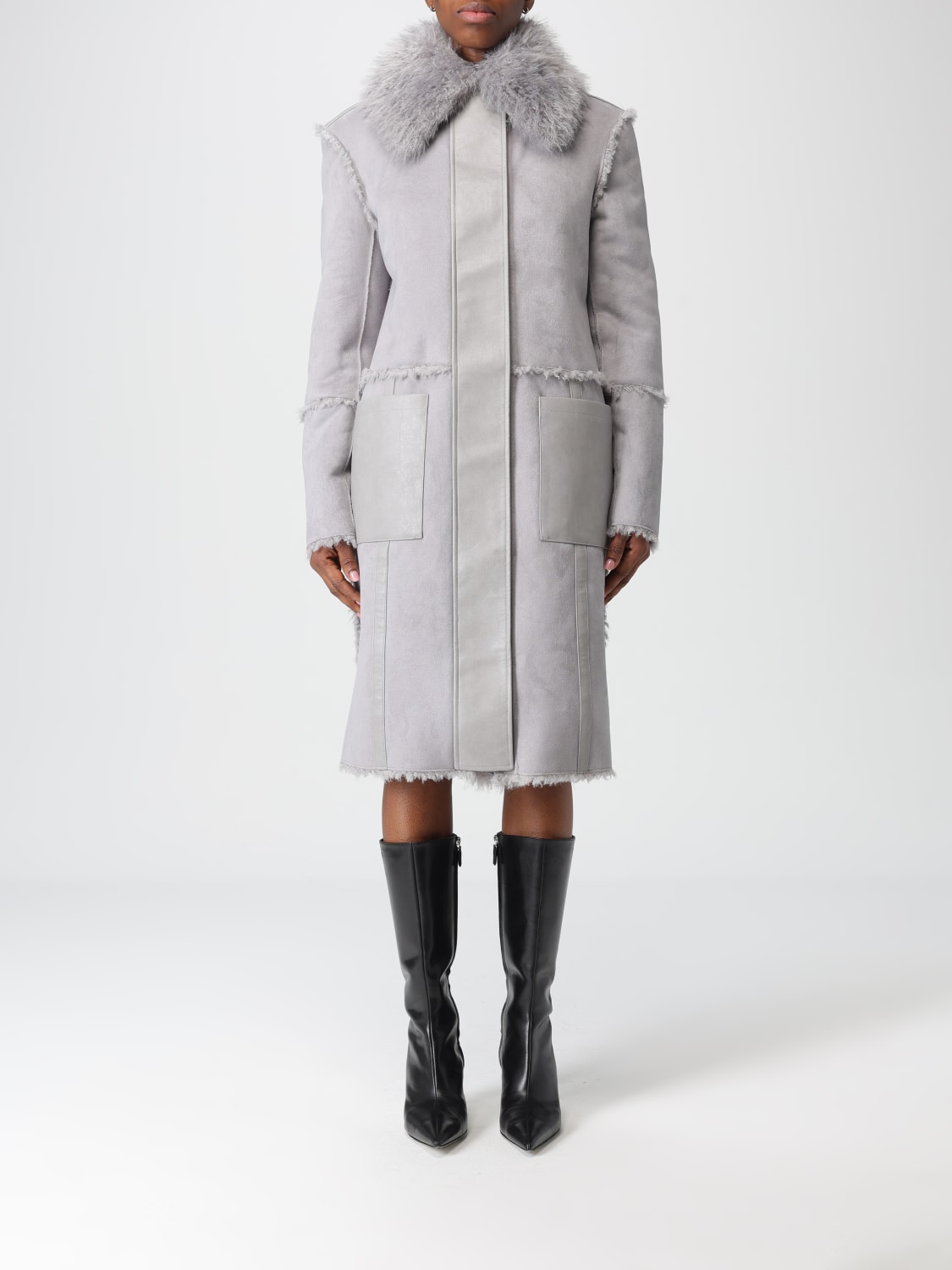 PATRIZIA PEPE CAPPOTTO: Capotto Patrizia Pepe double face, Grigio - Img 1