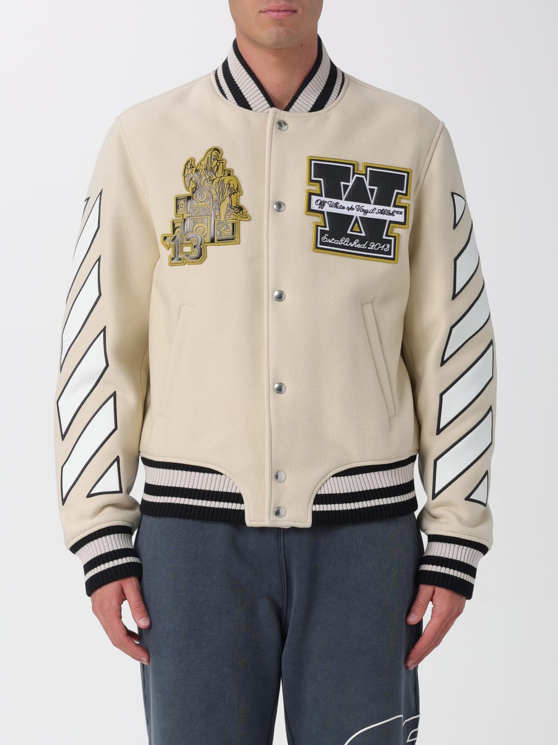 OFF-WHITE JACKET: Jacket men Off-white, Beige - Img 1