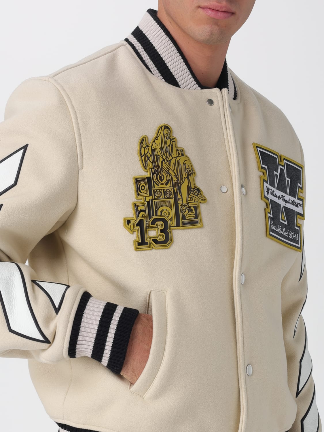 OFF-WHITE JACKET: Jacket men Off-white, Beige - Img 5
