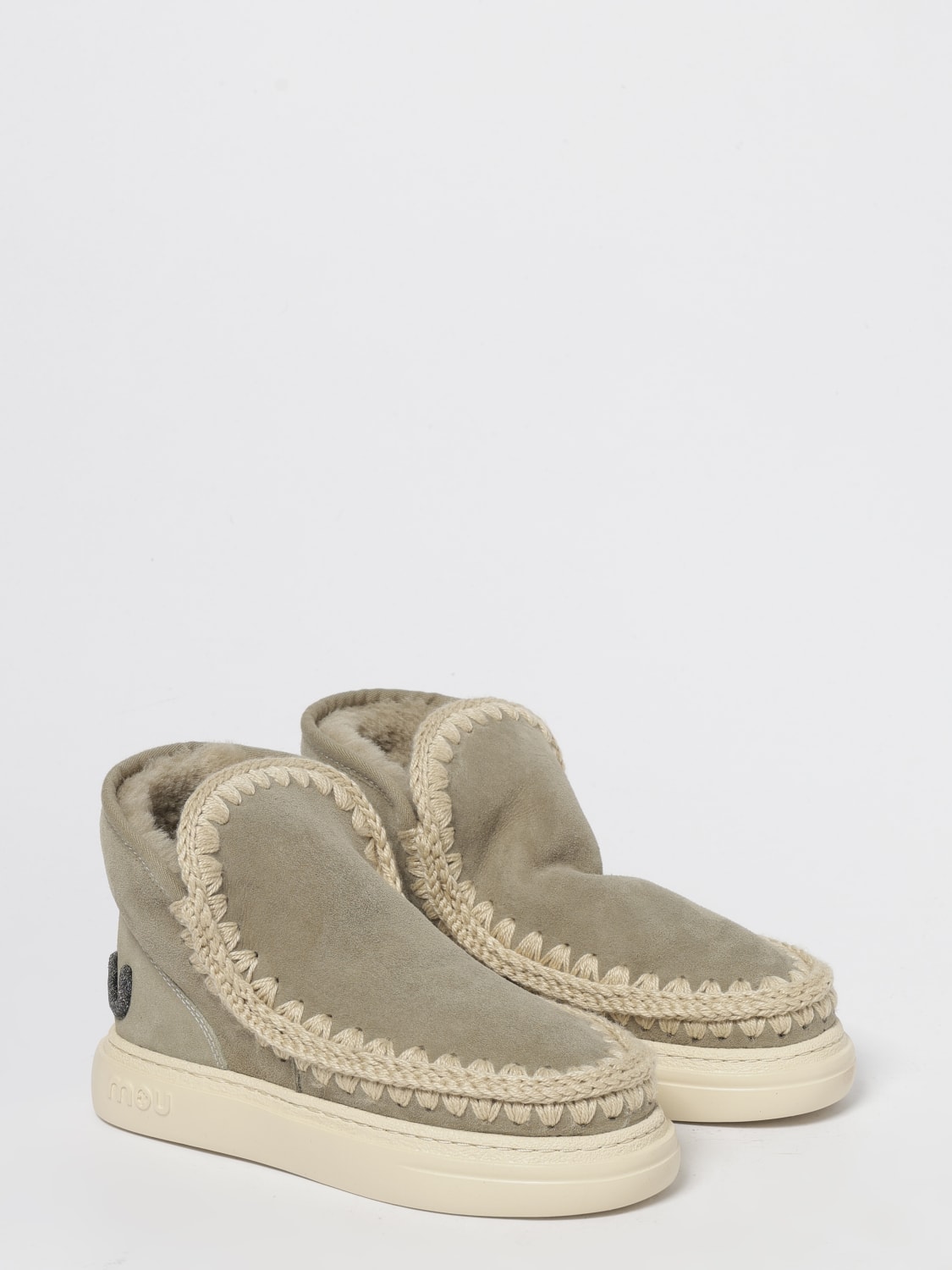 MOU BOOTS: Flat ankle boot woman Mou, Green - Img 2