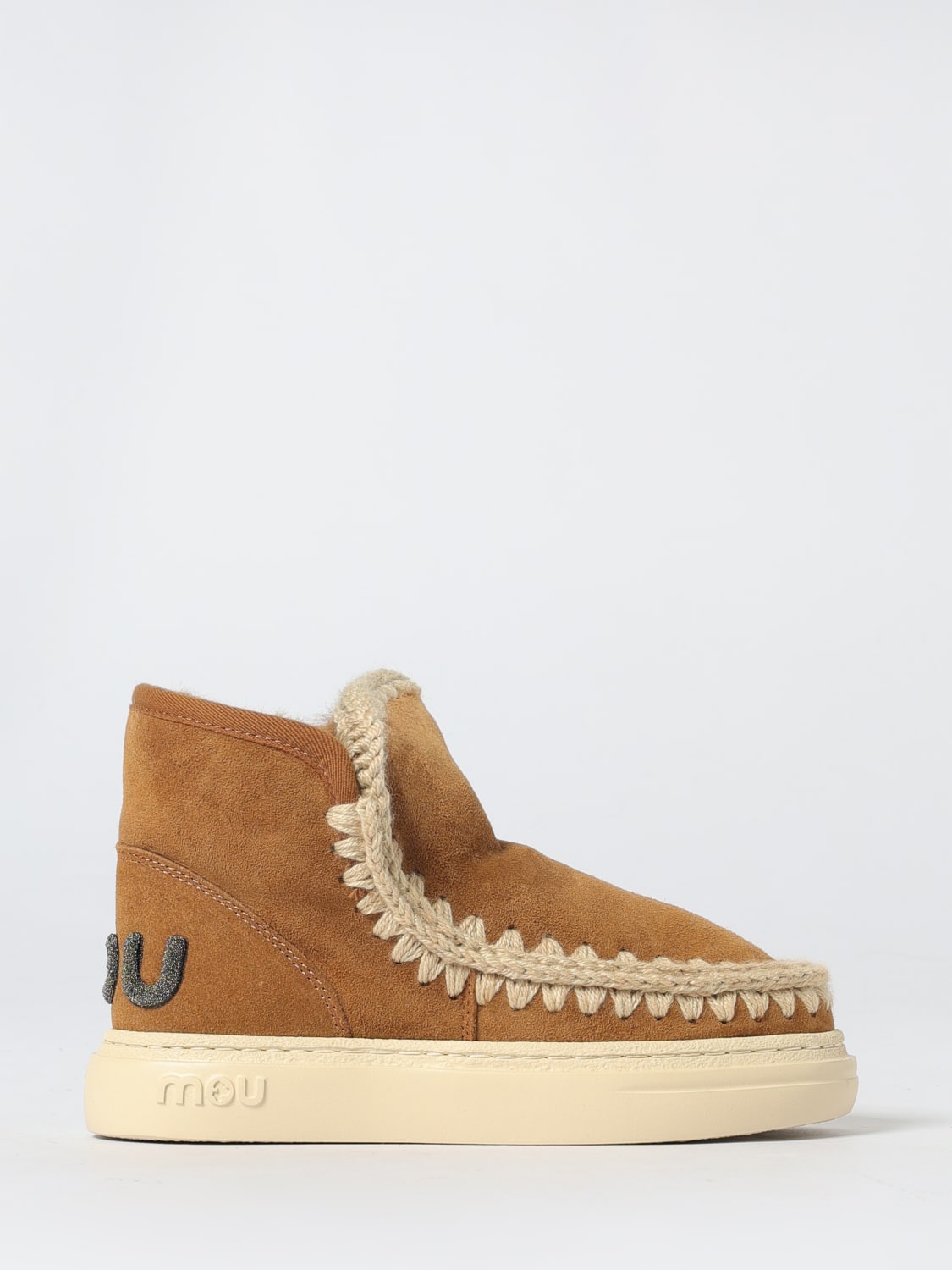 MOU BOOTS: Flat ankle boot woman Mou, Brown - Img 1