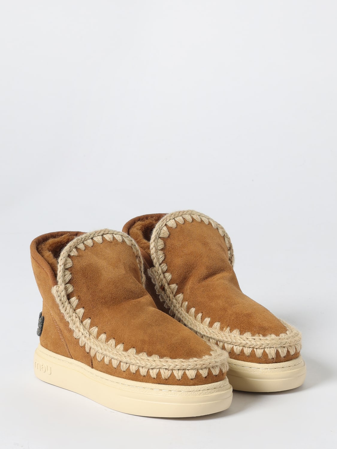 MOU BOOTS: Flat ankle boot woman Mou, Brown - Img 2