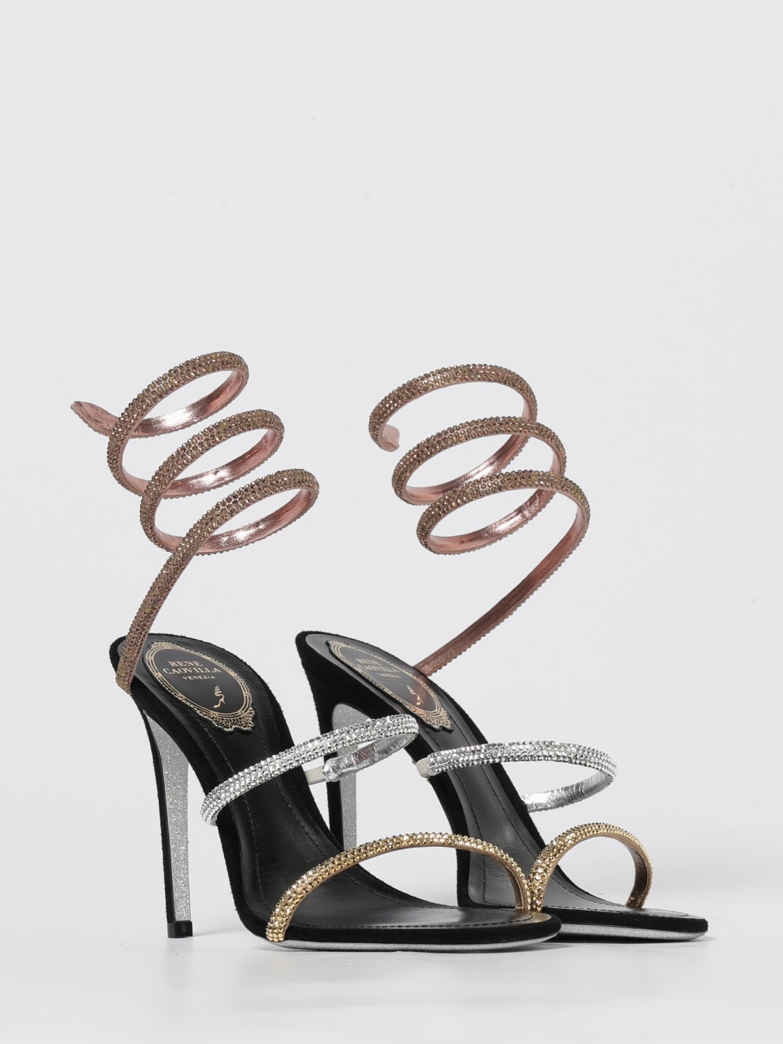 RENE CAOVILLA HEELED SANDAL: Heeled sandal woman Rene Caovilla, Black - Img 2