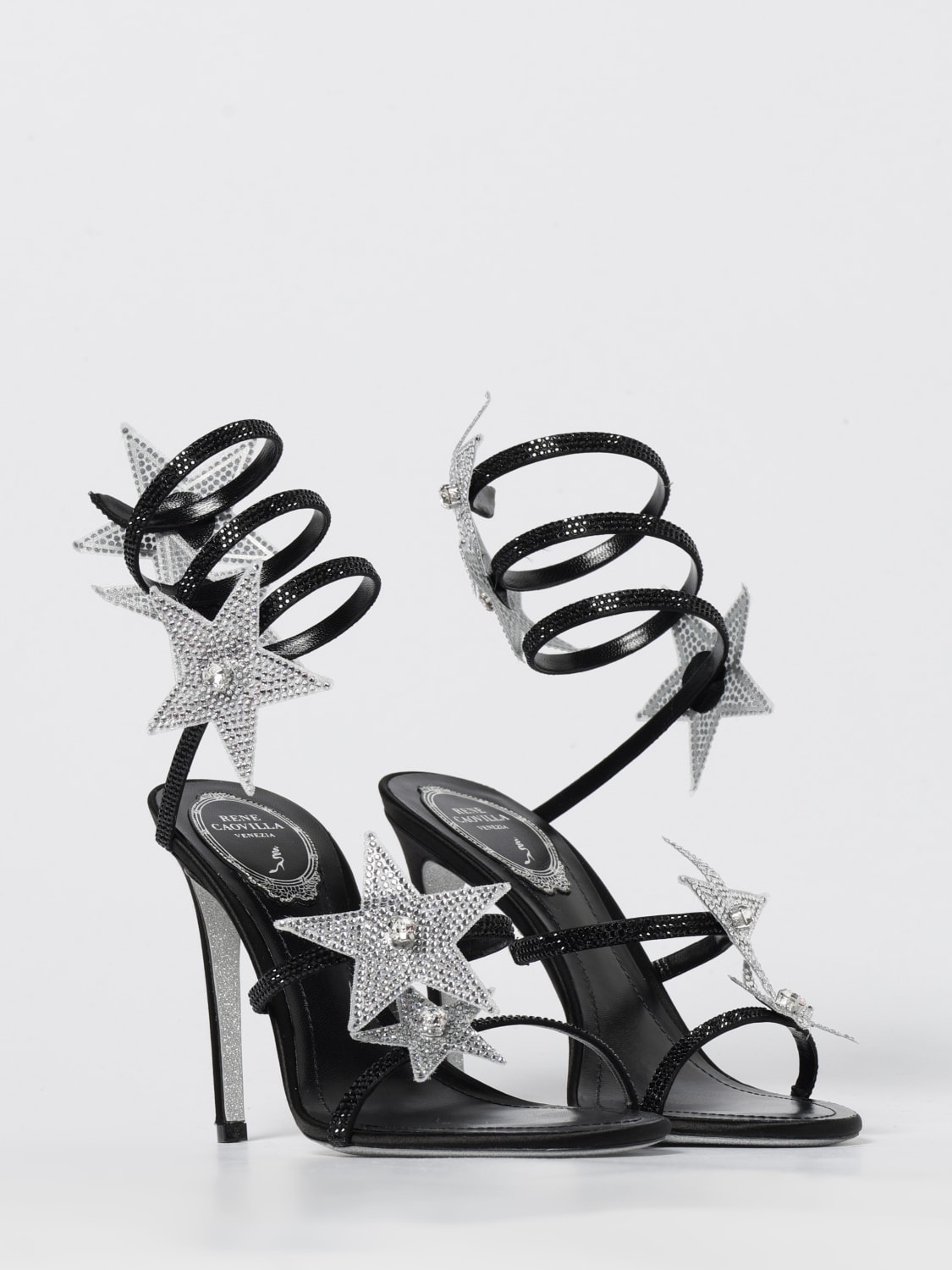 RENE CAOVILLA 高跟凉鞋: 高跟凉鞋 女士 Rene Caovilla, 黑色 - Img 2